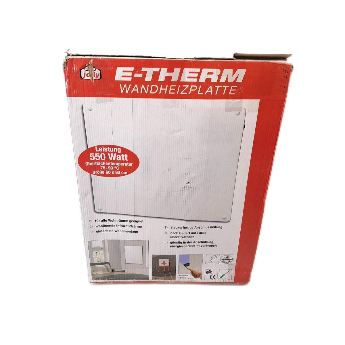 E Therm Infrarotheizkörper Heizung Wandmontage 60 x 80 cm