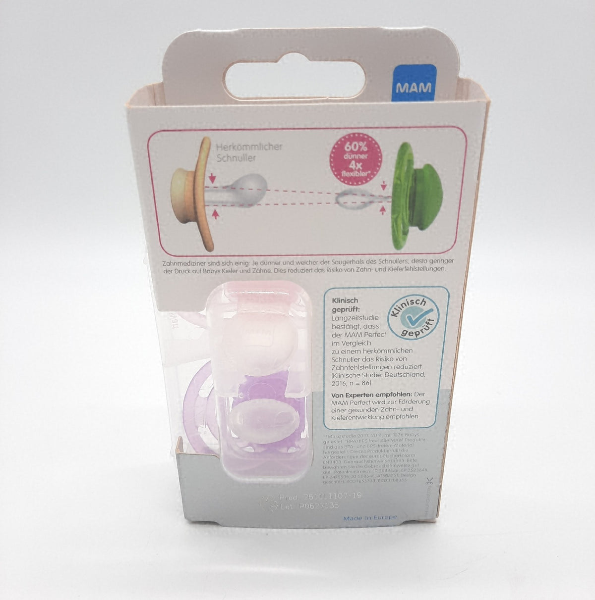 MAM Perfect Schnuller 16 Monate Silikon BPA frei Beruhigungssauger für Babys