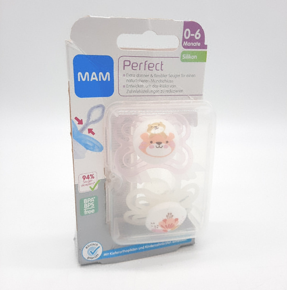 MAM Perfect Schnuller 0-6 Monate Silikon BPA frei 2er Set Baby Beruhigungssauger