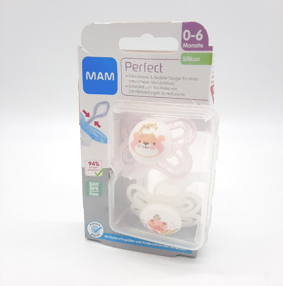 MAM Perfect Schnuller 0-6 Monate Silikon BPA frei 2er Set Baby Beruhigungssauger