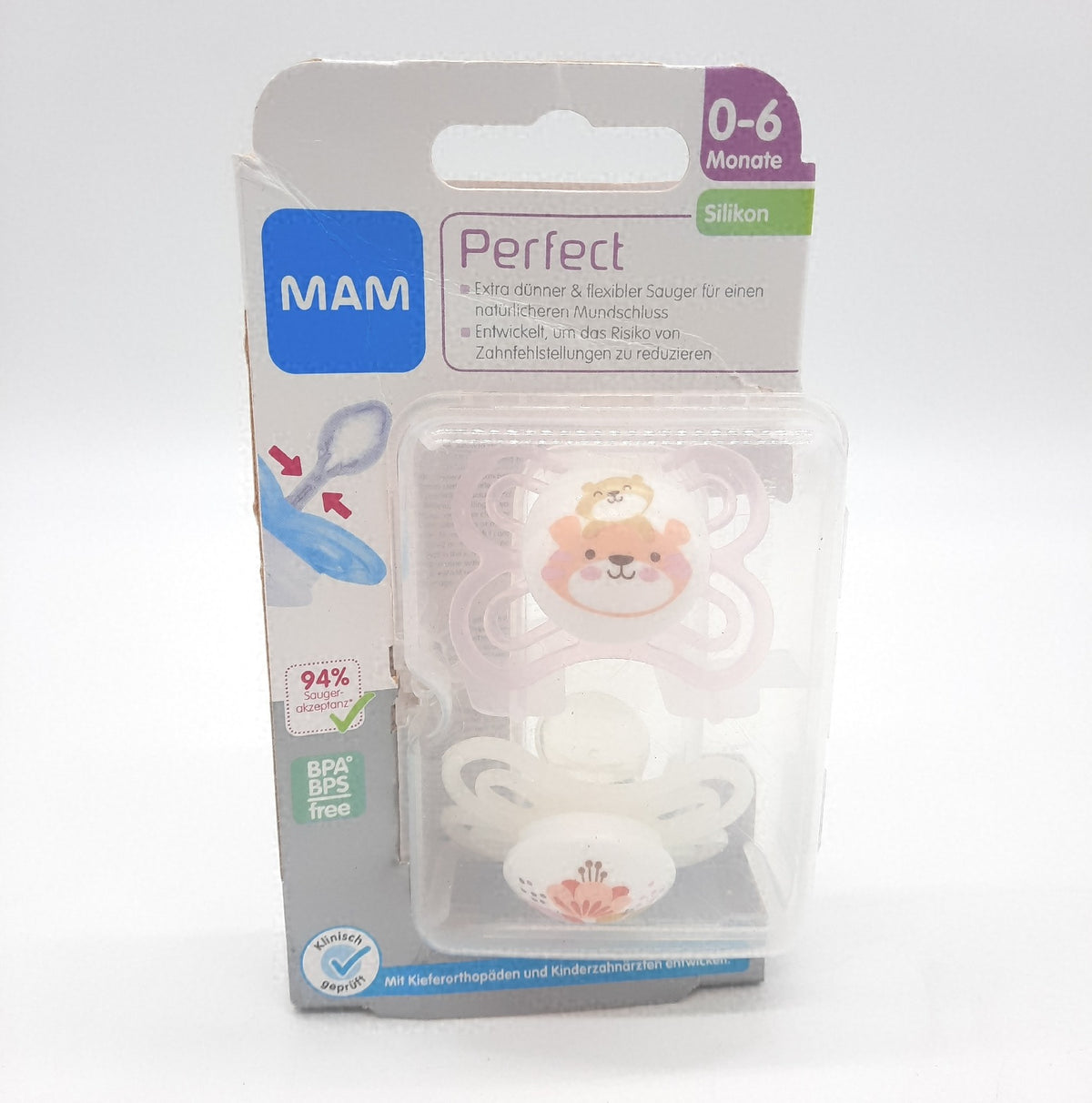 MAM Perfect Schnuller 0-6 Monate Silikon BPA frei 2er Set Baby Beruhigungssauger