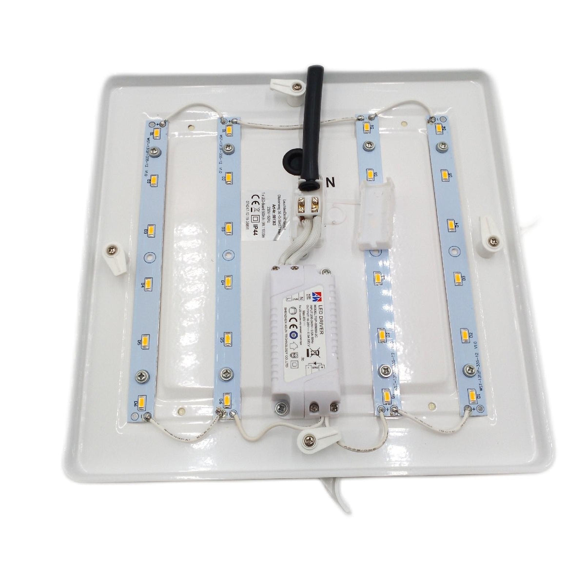 LeuchtenDirekt LED Deckenleuchte LABOL, stahl, 1xLED-Board/9W/3000K, Badleuchte, IP44, spritzwassergeschützt, Acrylglas, 14267-55