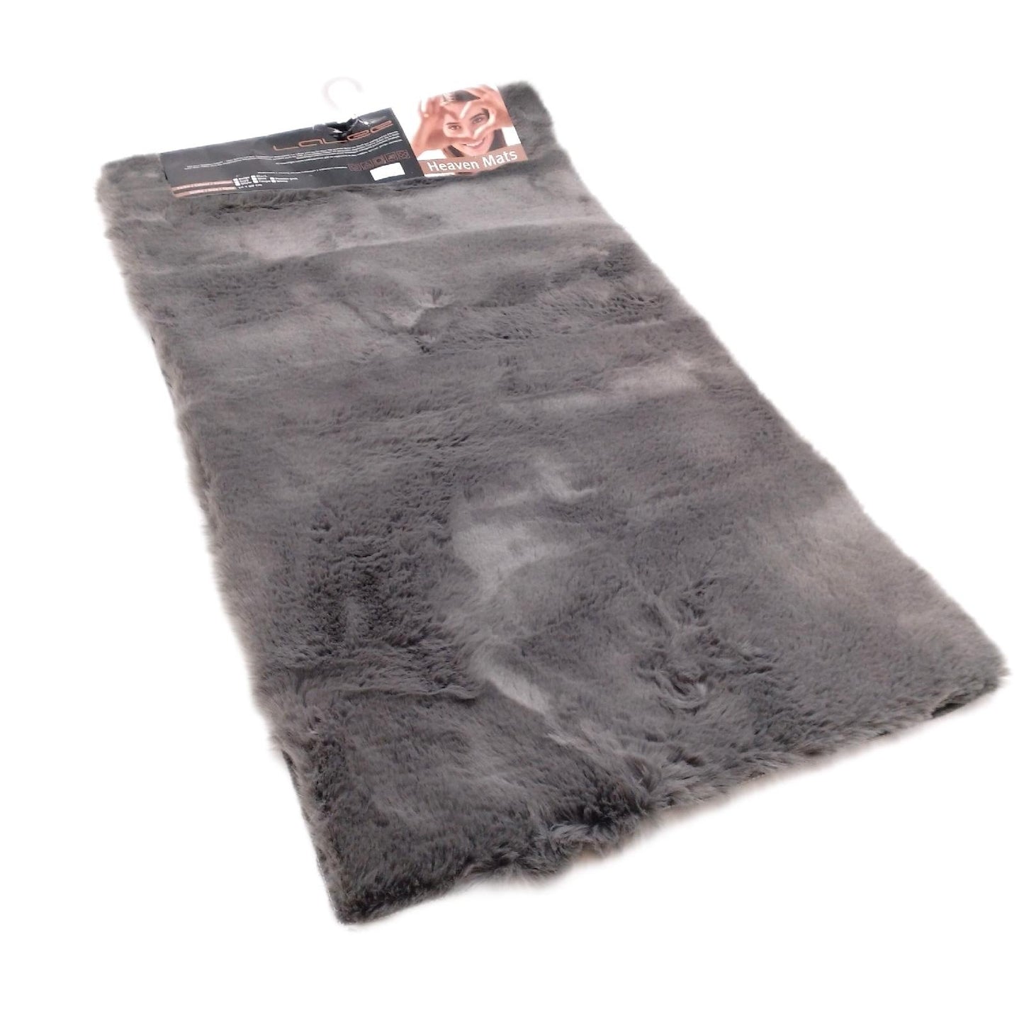 Happy Badteppich Badezimmer Grau 50 x 90 cm Polyester weich rutschfest