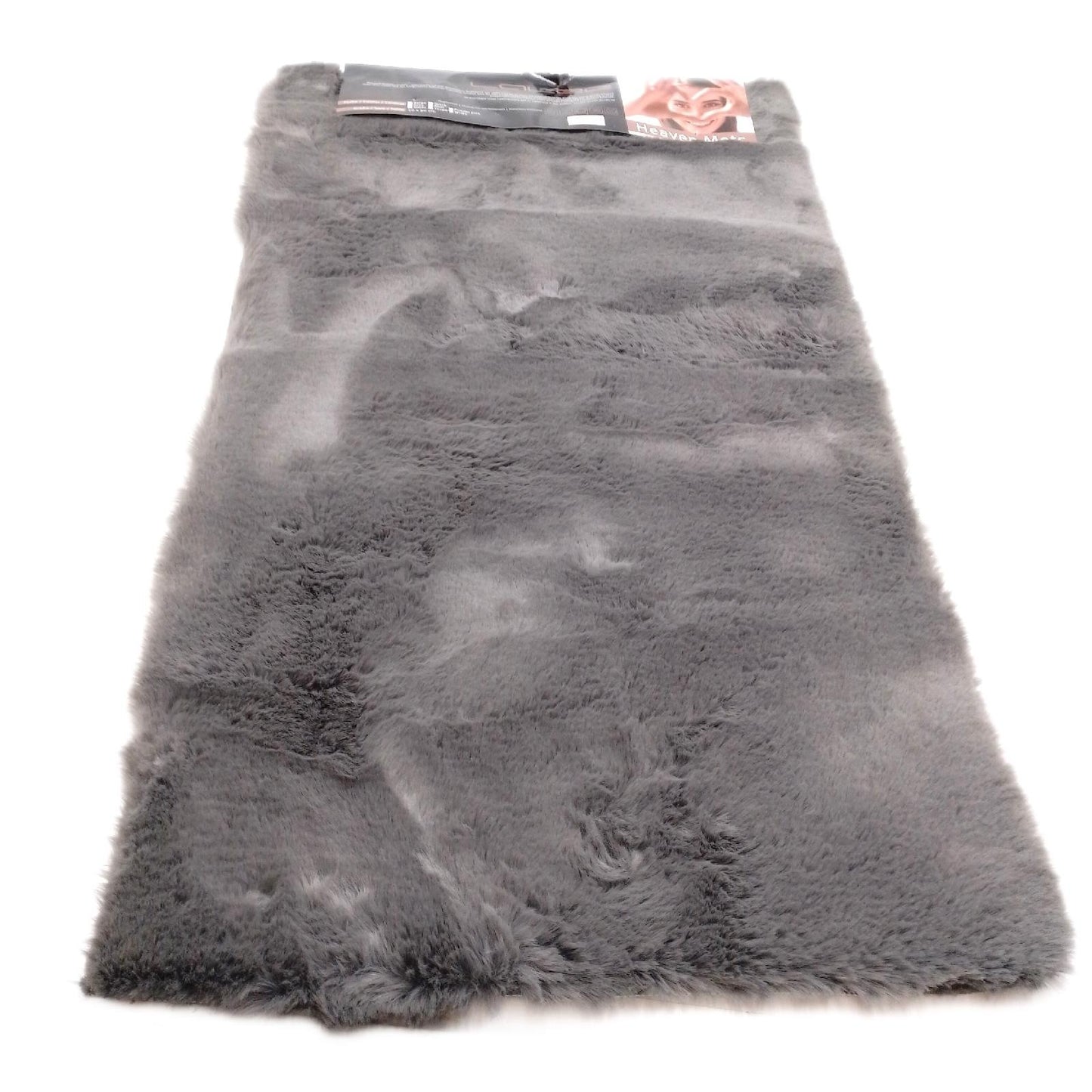 Happy Badteppich Badezimmer Grau 50 x 90 cm Polyester weich rutschfest