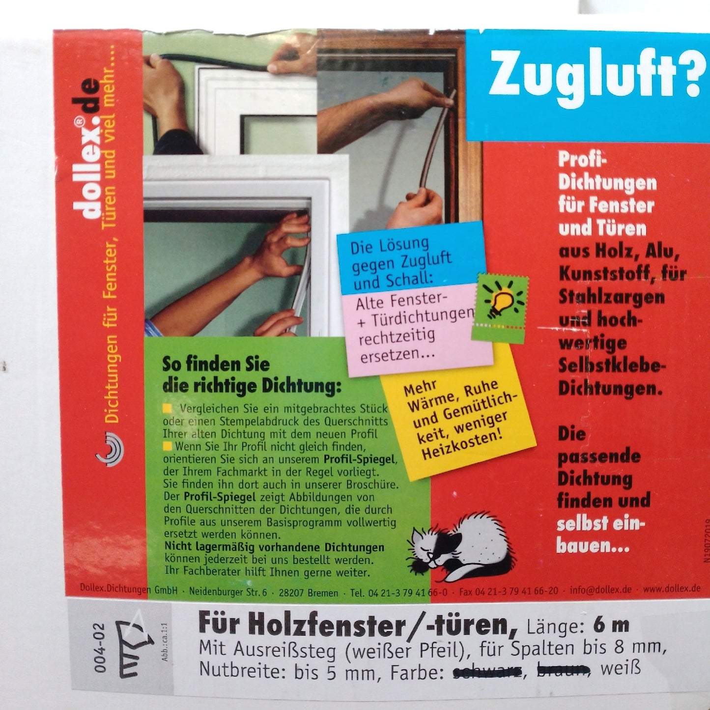 Dollex Fensterdichtung Dichtungen 004 02 Weiß 6 Meter Passend für Sp