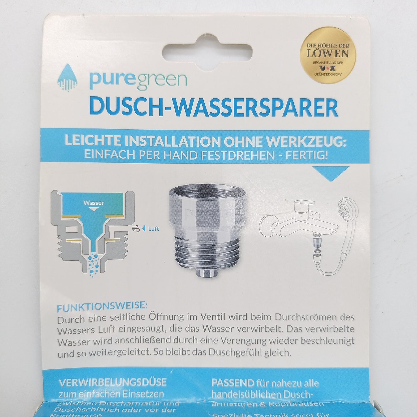 Puregreen Wassersparverschraubung Armaturen Brausearmaturen 75 Liter pro Minute