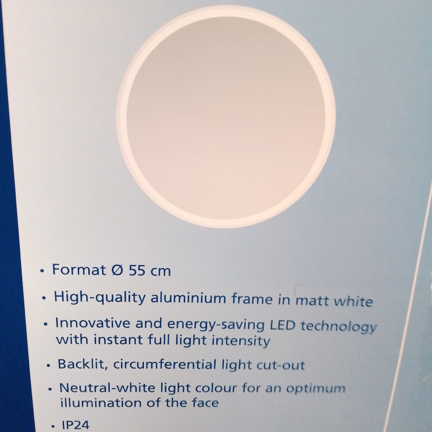 DSK LED Lichtspiegel Badspiegel Desire 55 cm Weiß Beleuchtung modernes Design Badezimmer