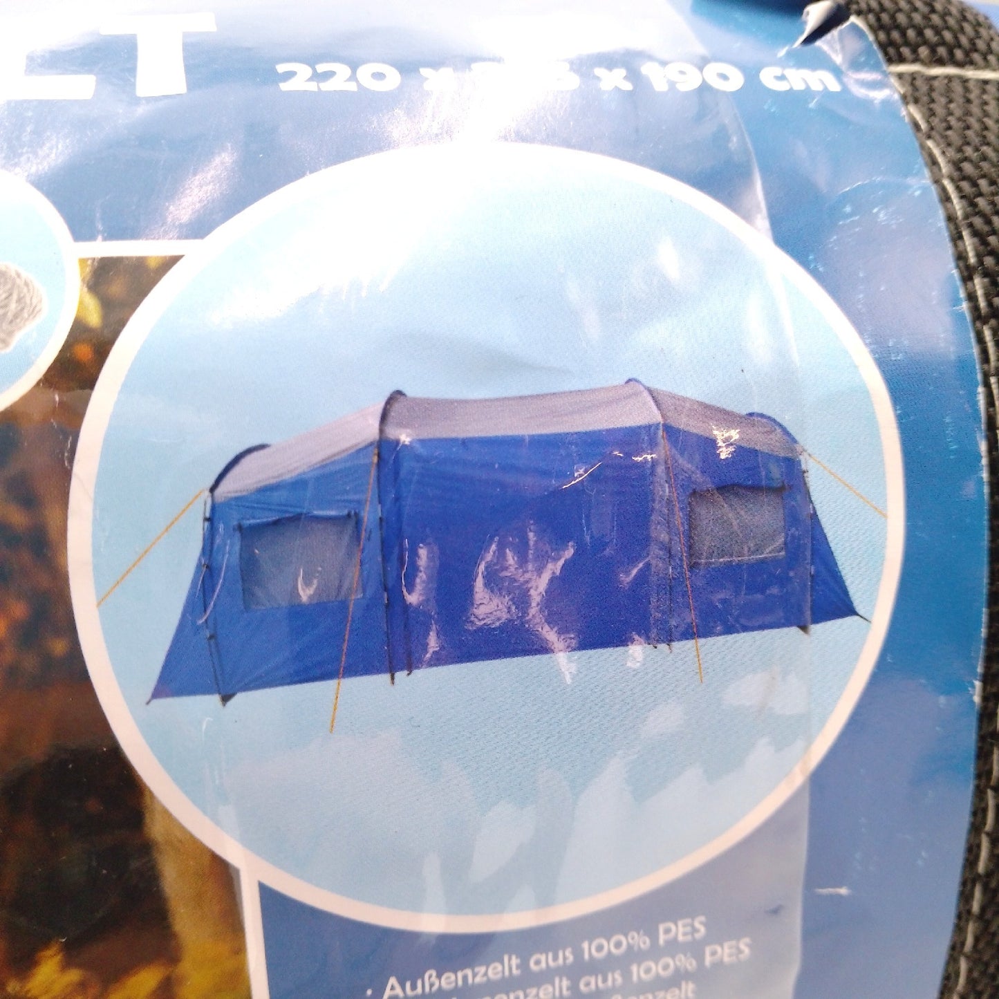 Zelt Camping Ausrüstung 450 x 210 x 170 cm für 4 Personen Familienurlaub