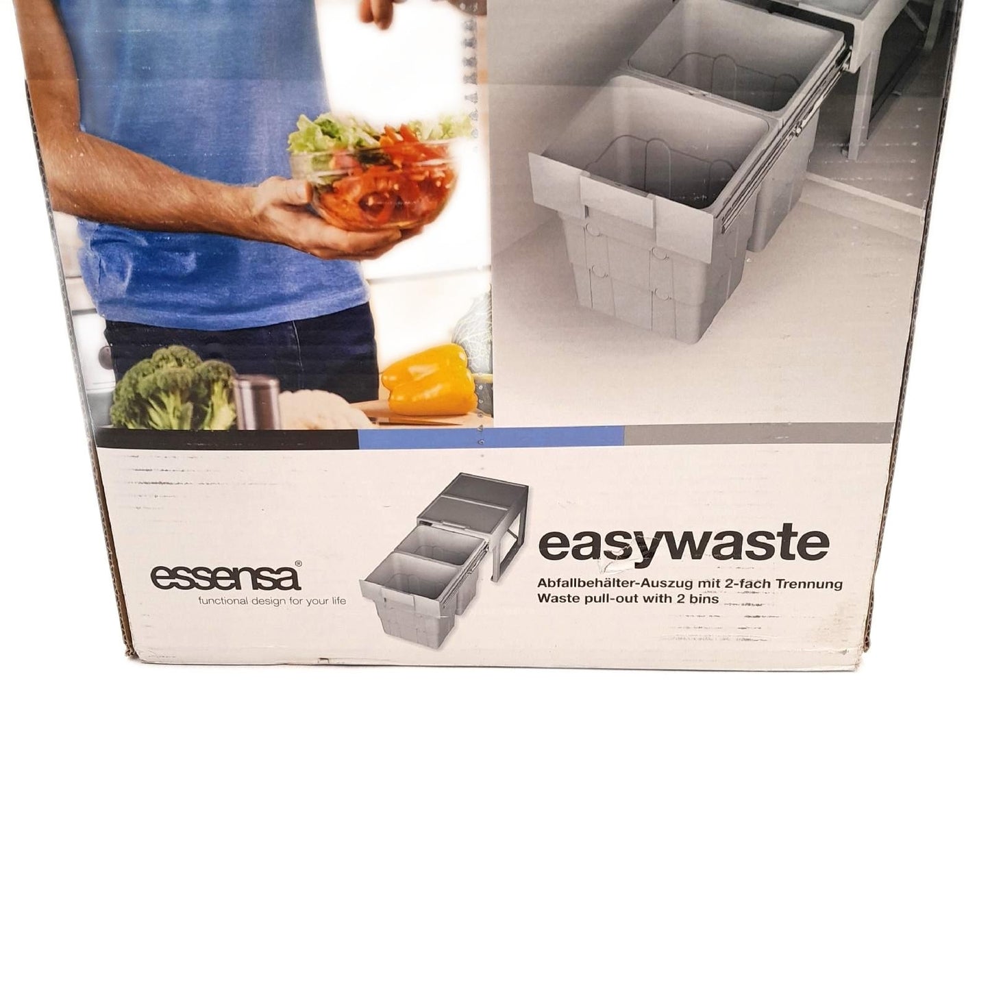 essensa Einbaumülleimer Müllsystem Küche Easywaste 2 x 16 Liter Grau Kunststoff