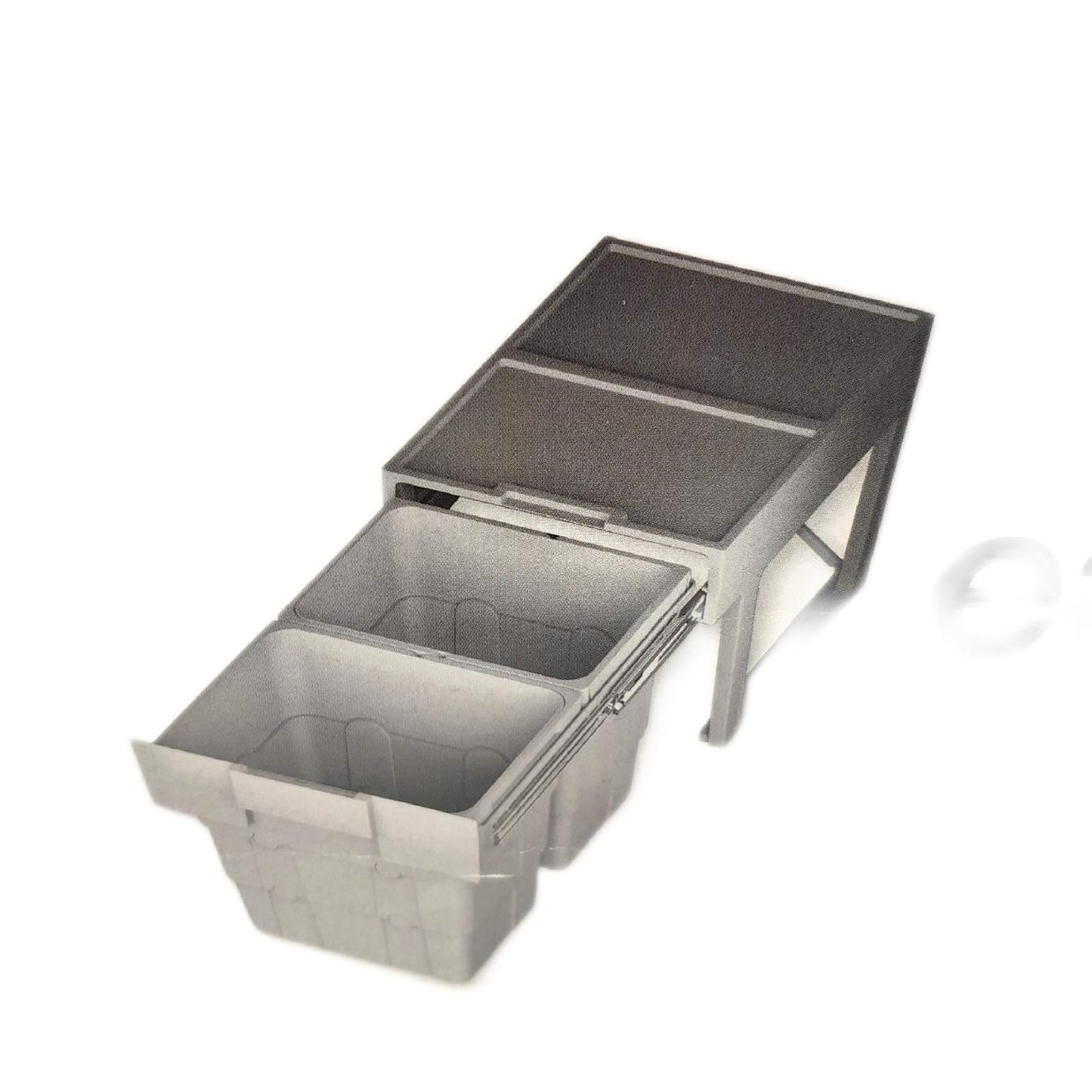 essensa Einbaumülleimer Müllsystem Küche Easywaste 2 x 16 Liter Grau Kunststoff
