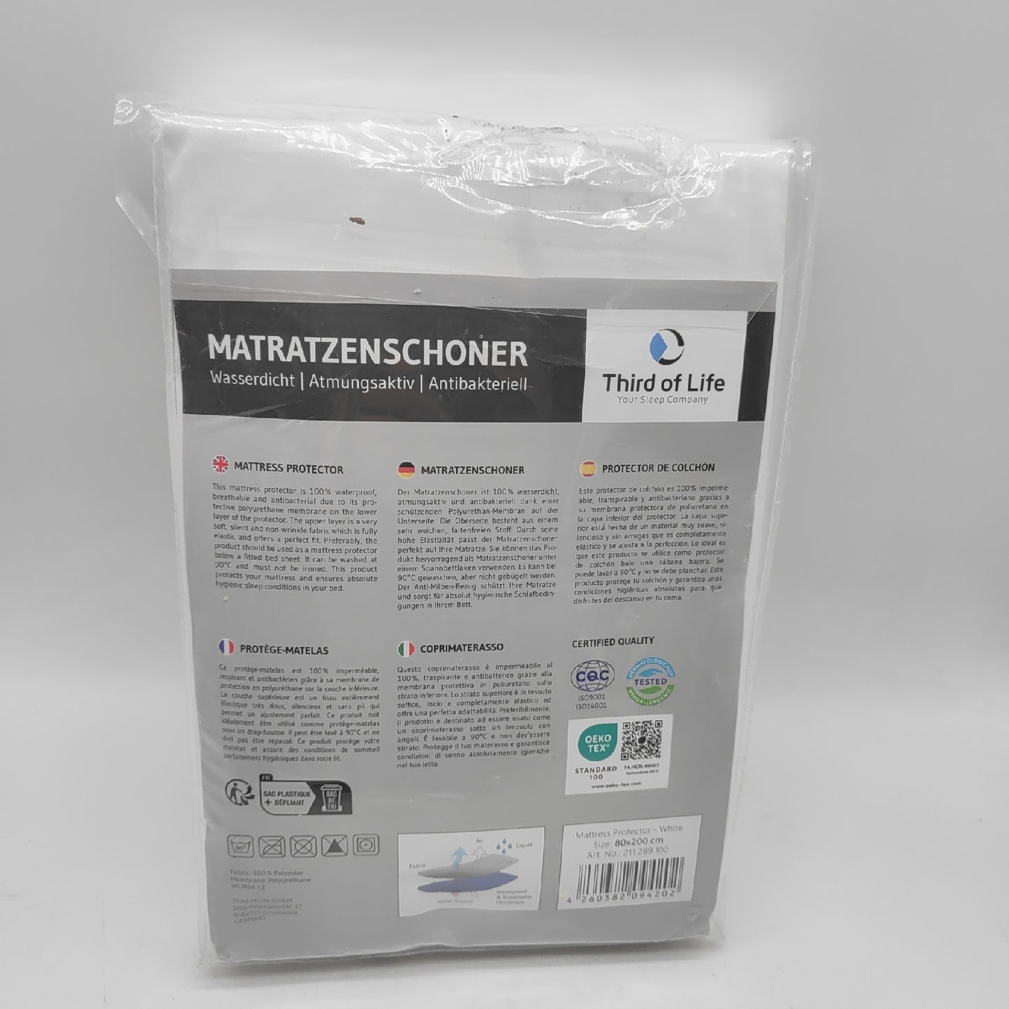 Matratzenschoner Matratzenauflage Schlafzimmer 80 x 200 cm Wasserdicht Atmungsaktiv Komfort