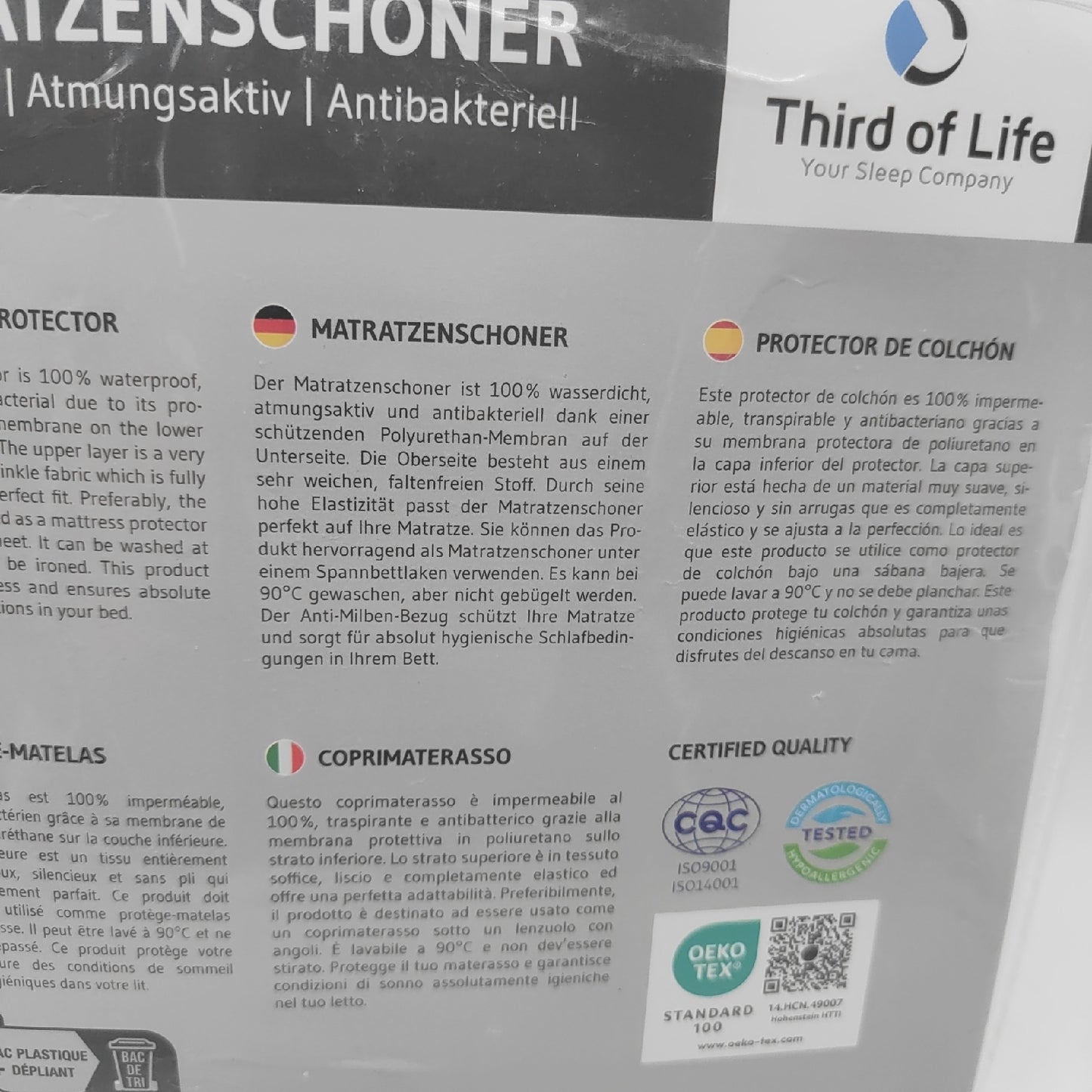Matratzenschoner Matratzenauflage Schlafzimmer 80 x 200 cm Wasserdicht Atmungsaktiv Komfort