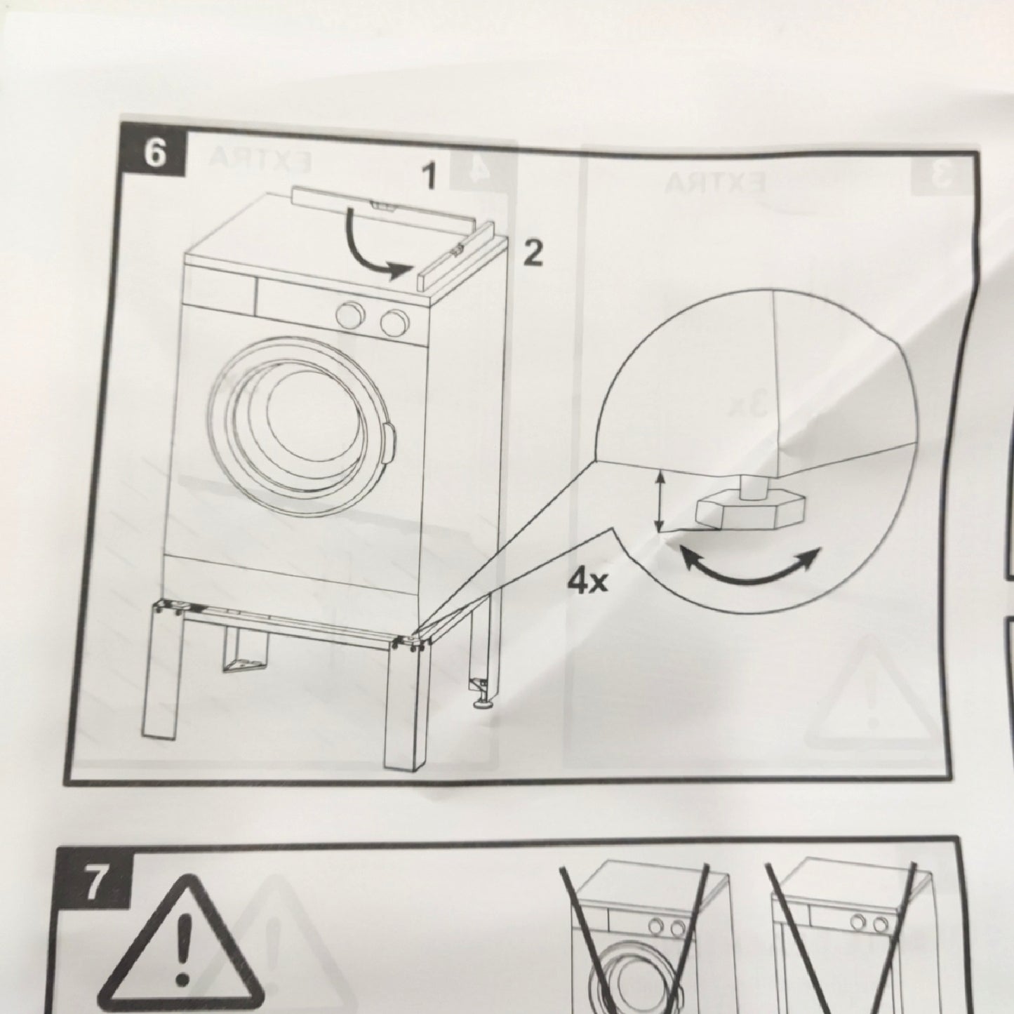 Respekta Waschmaschinen Untergestell Weiß 30 cm rutschfester Unterbau Washing