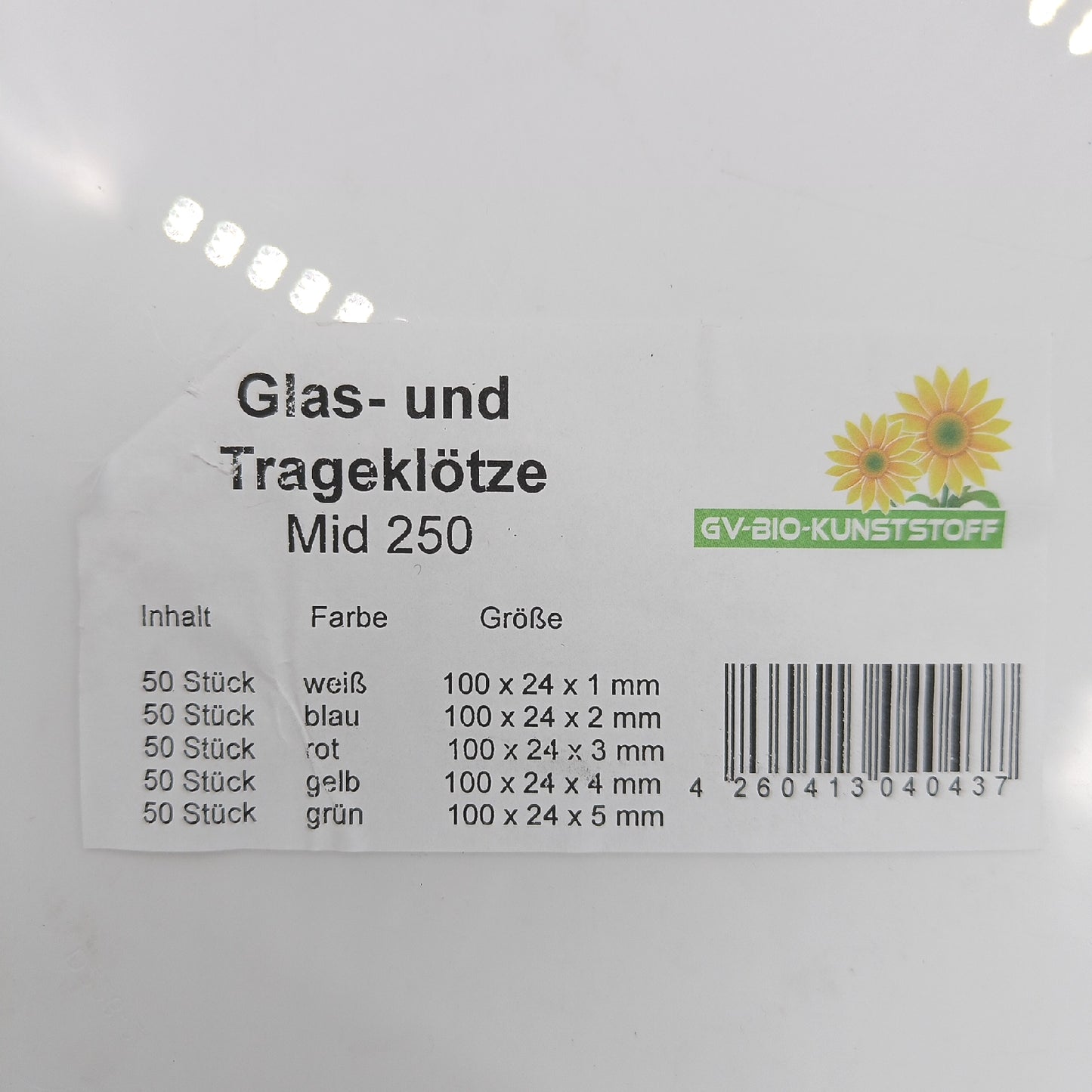 Trag Verglasungsklötze Werkzeug Baubedarf 250 Stück Montagematerial