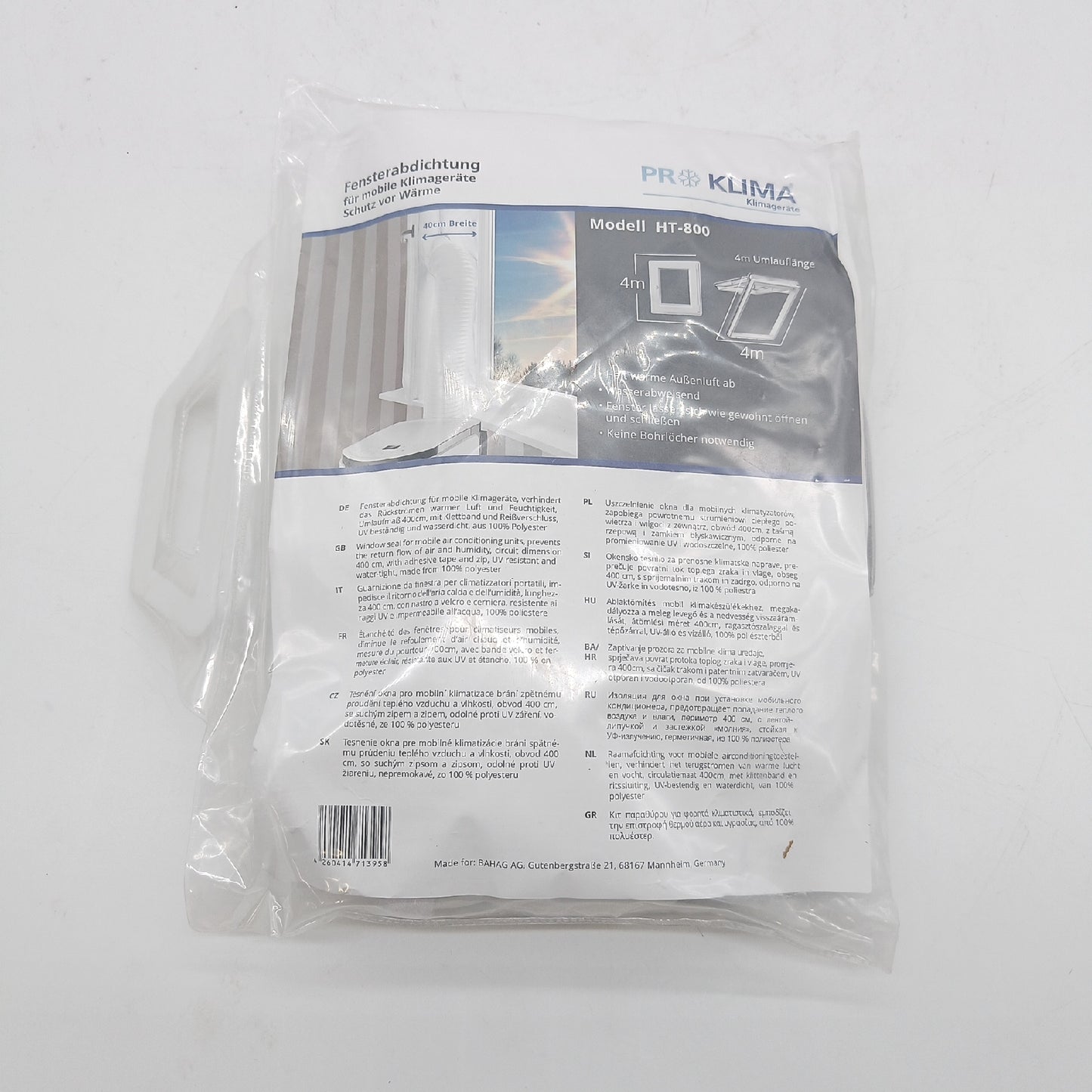 Proklima Fensterabdichtung Fensterzubehör Hot Air Stop Weiß 40 cm Dichtungssystem