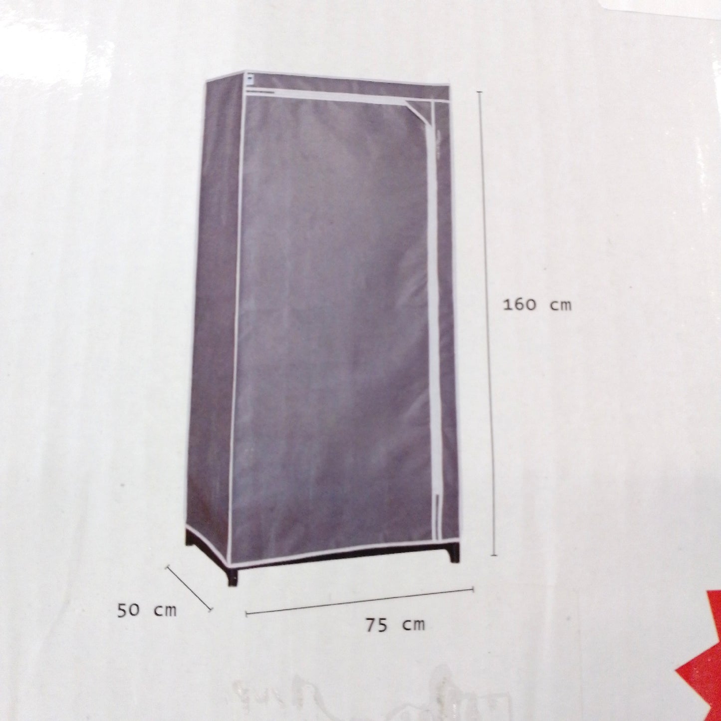 Kleiderschrank Möbel Schlafzimmer Schrank Grau Kompakt Stauraum 50 x 75 x 160 cm