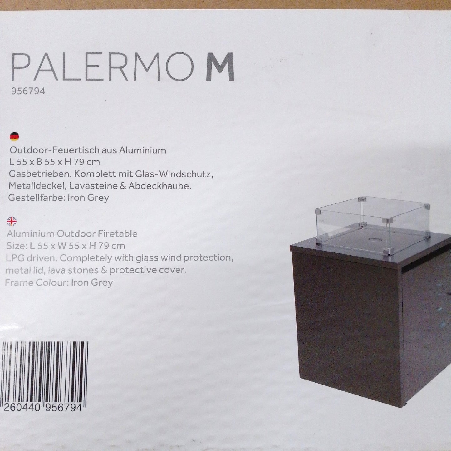 MWH Feuerstelle Gartenmöbel Feuerkorb Palermo Aluminium Anthrazit robust langlebig