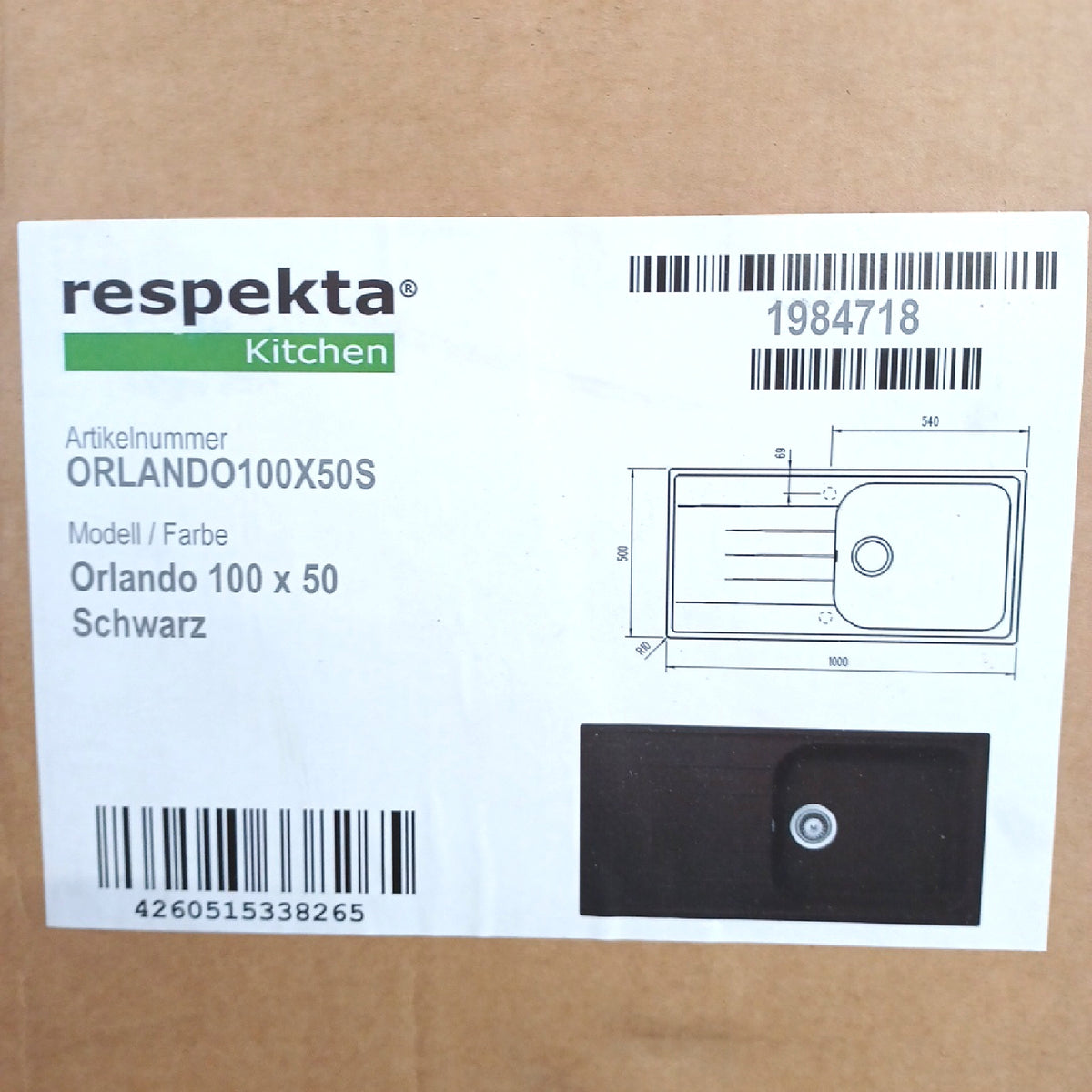 Respekta by Schock Spüle Küchenausstattung Orlando Einbauspüle