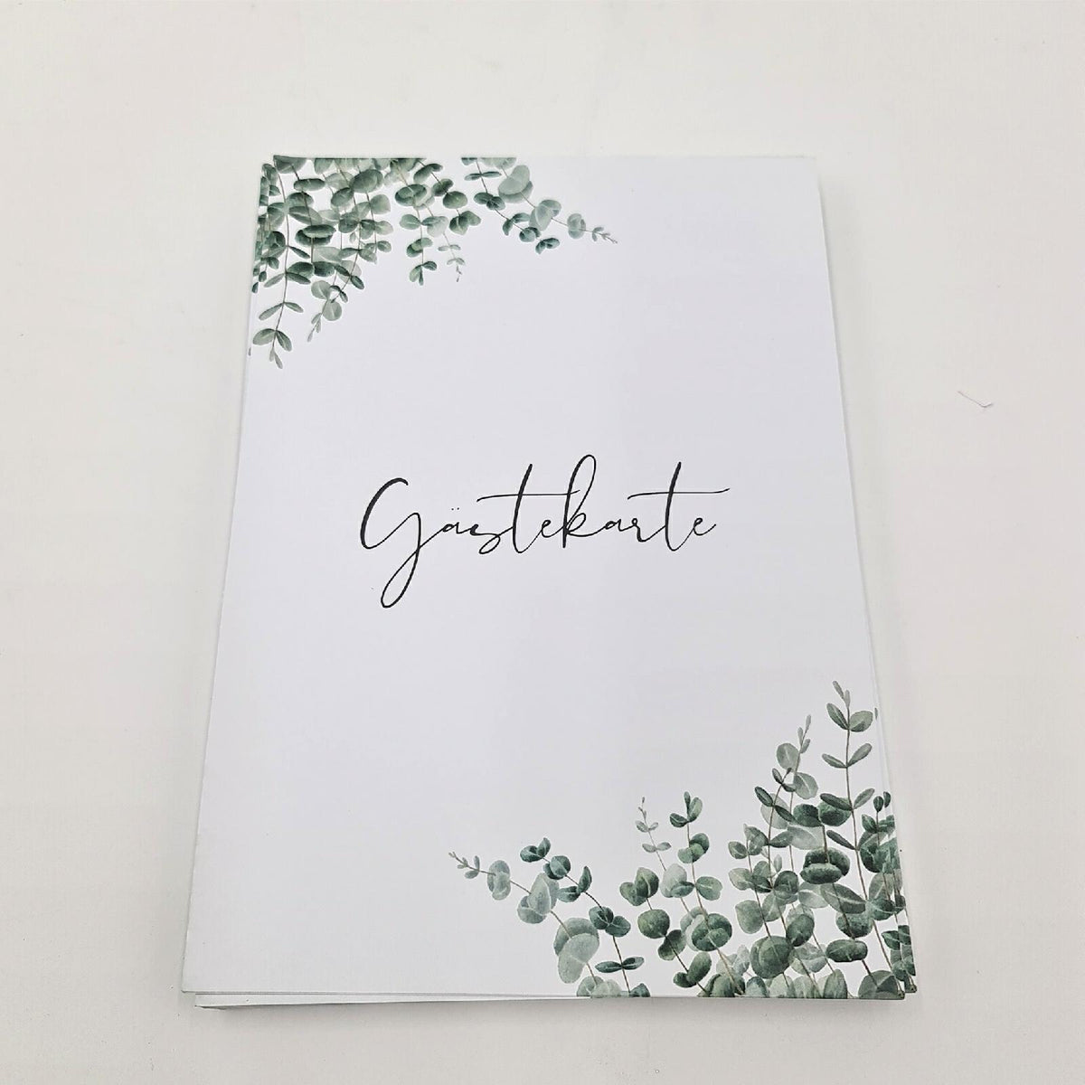 MAVANTO 50x Gästekarten Hochzeit zum Ausfüllen - Wunderschöne Gästebuchkarten als Alternative zum Gästebuch Eukalyptus