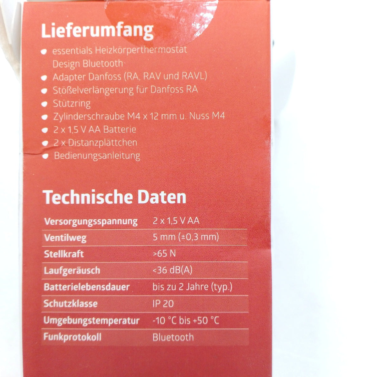 Essentials Heizkörper Thermostat Heizungszubehör Essentials Design Steuerung Bluetooth App Smart Home Steuerung