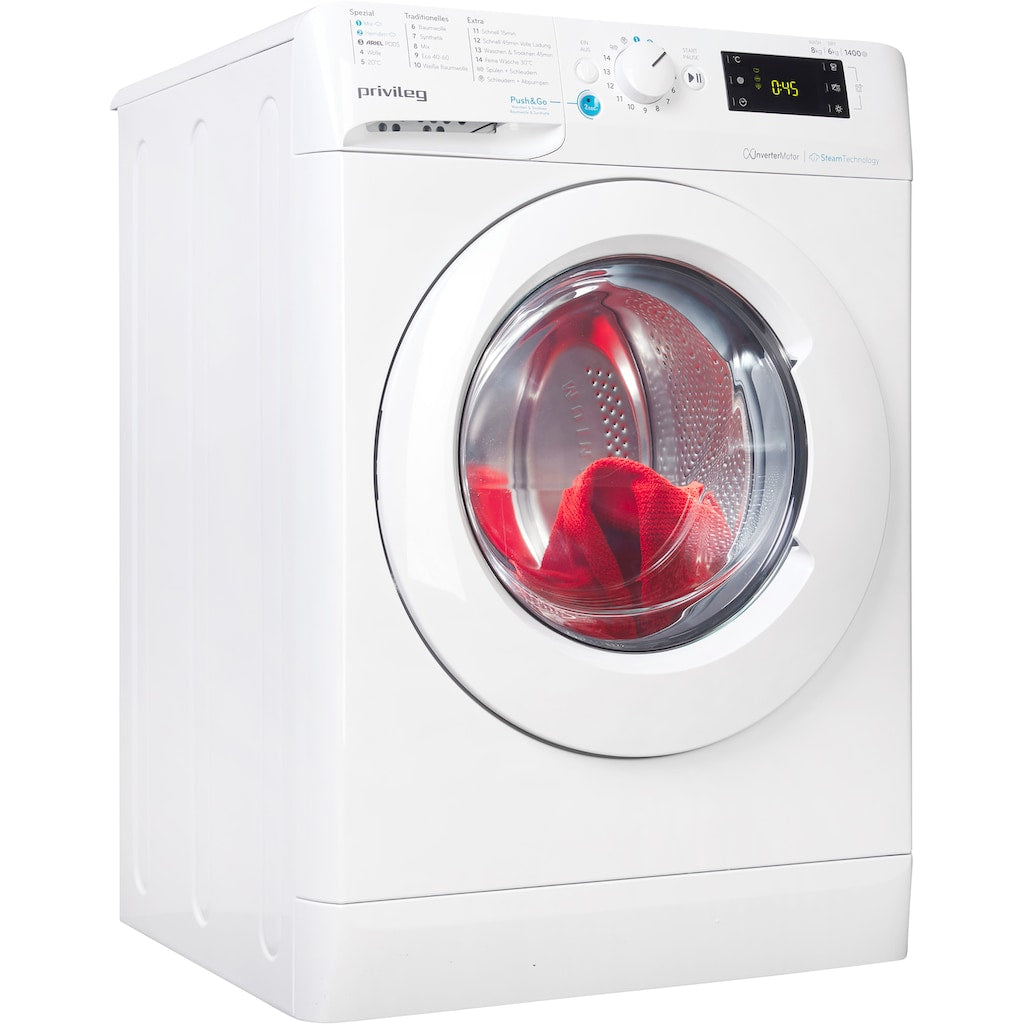 PRIVILEG Waschtrockner PWWTV X 86H69, 8 kg, 6 kg, weiß