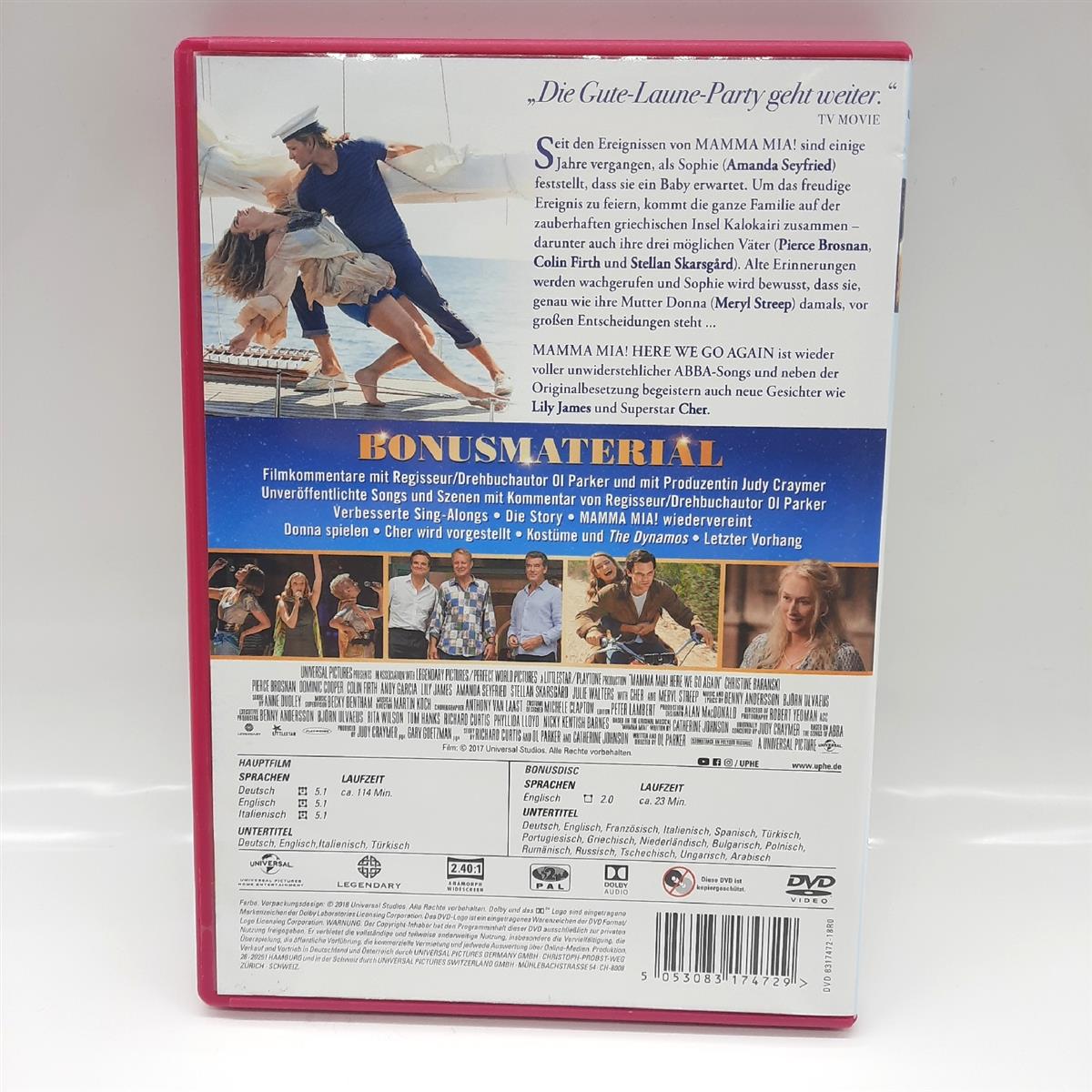 Mamma Mia Here we go Again DVD Film ABBA Musik Sing-Alongtpreisvorschlag