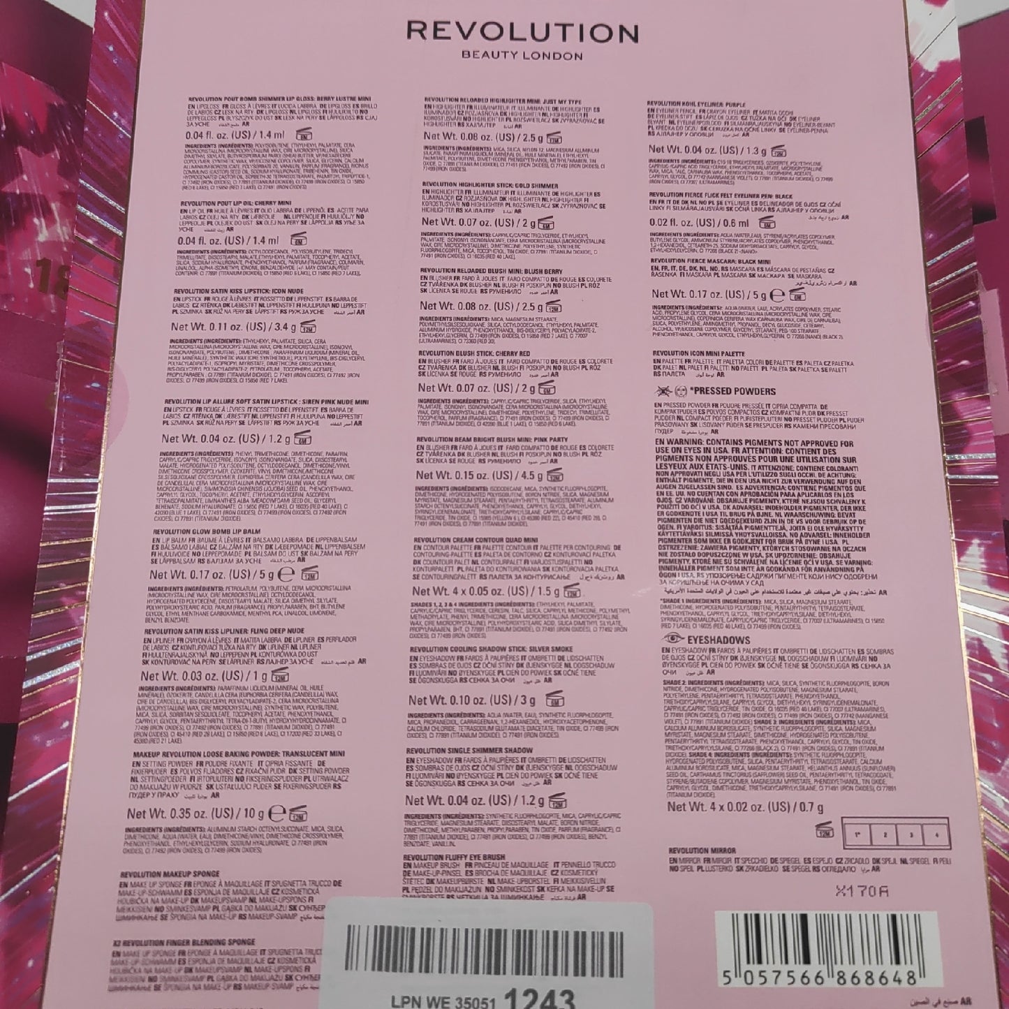 Revolution Make-up-Adventskalender 2025 24 Produkte Gesicht Make-up"