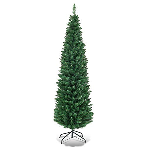 Fantask Weihnachtsbaum Künstlicher Tannenbaum 150cm Bleistifftanne Metallfuß
