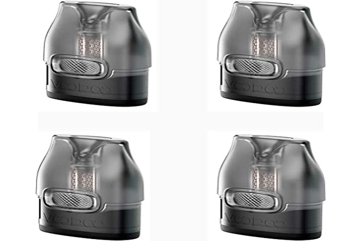 VOOPOO Authentic Ersatz-Pod-Kartusche, V.thru Pro mit 0,7-3,0 ml Netzspule, Schwarz, 2er Pack 2 x 2 Stück