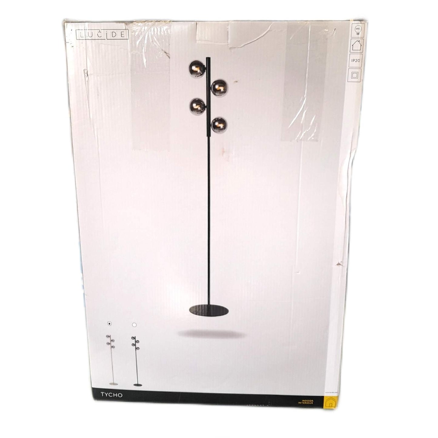 Lucide Stehleuchte Beleuchtung Tycho Schwarz 4 x 28 Watt Design Wohnzimmerlampe