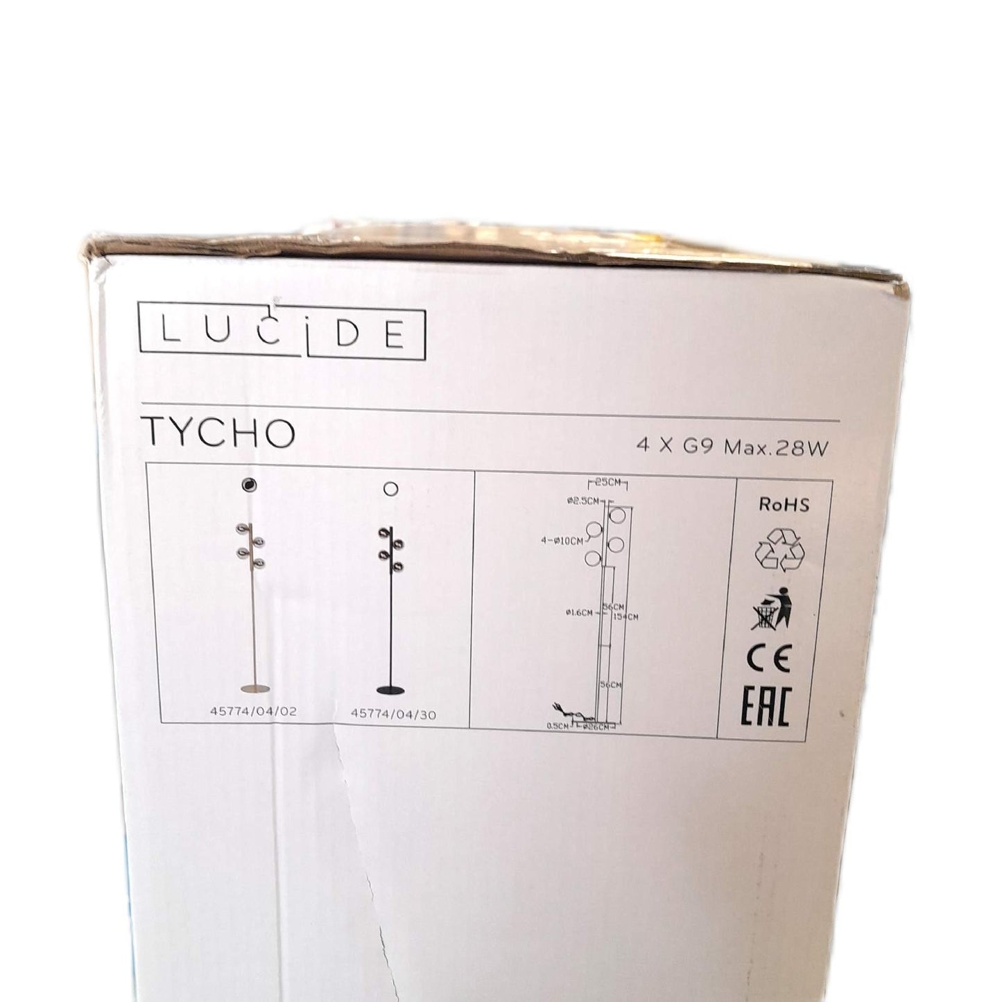 Lucide Stehleuchte Beleuchtung Tycho Schwarz 4 x 28 Watt Design Wohnzimmerlampe