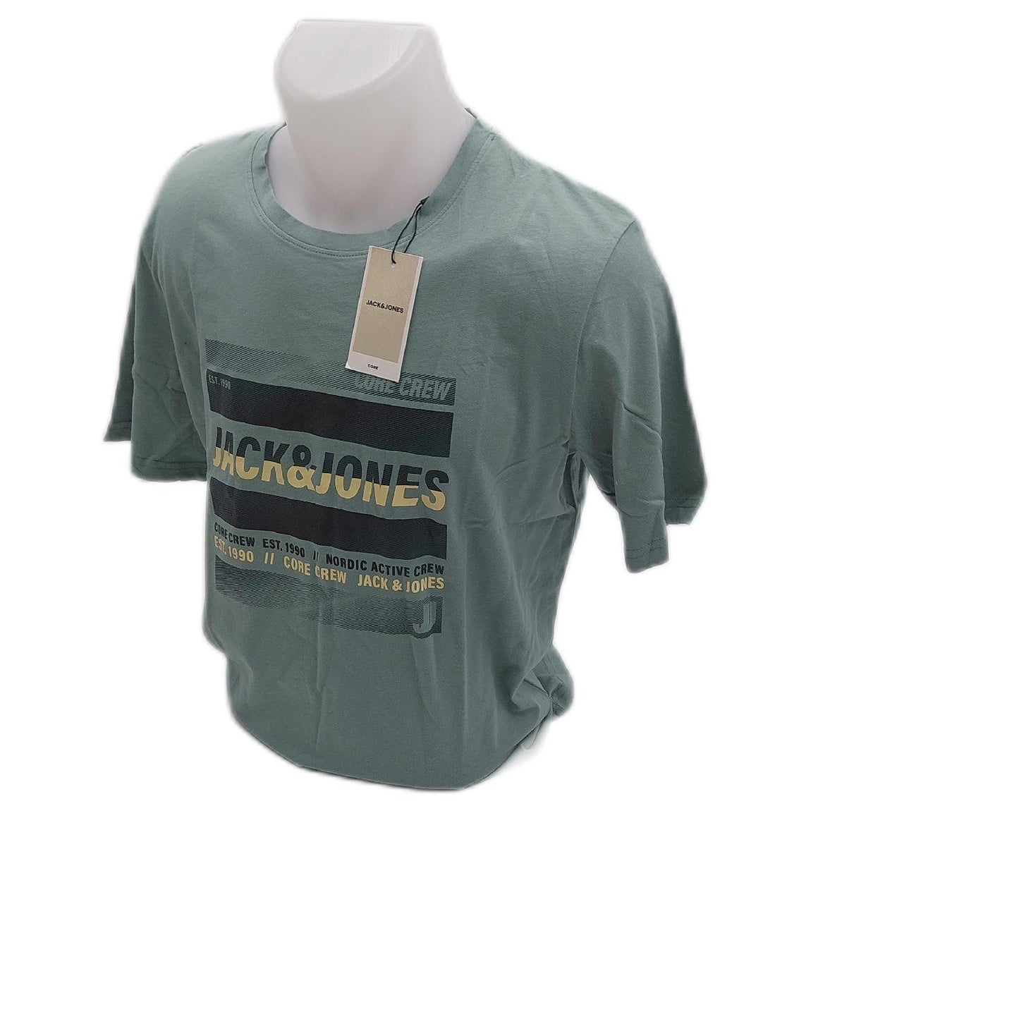 JACK & JONES Men's JCOARC Tee SS Crew Neck T-Shirt, Trellis, M