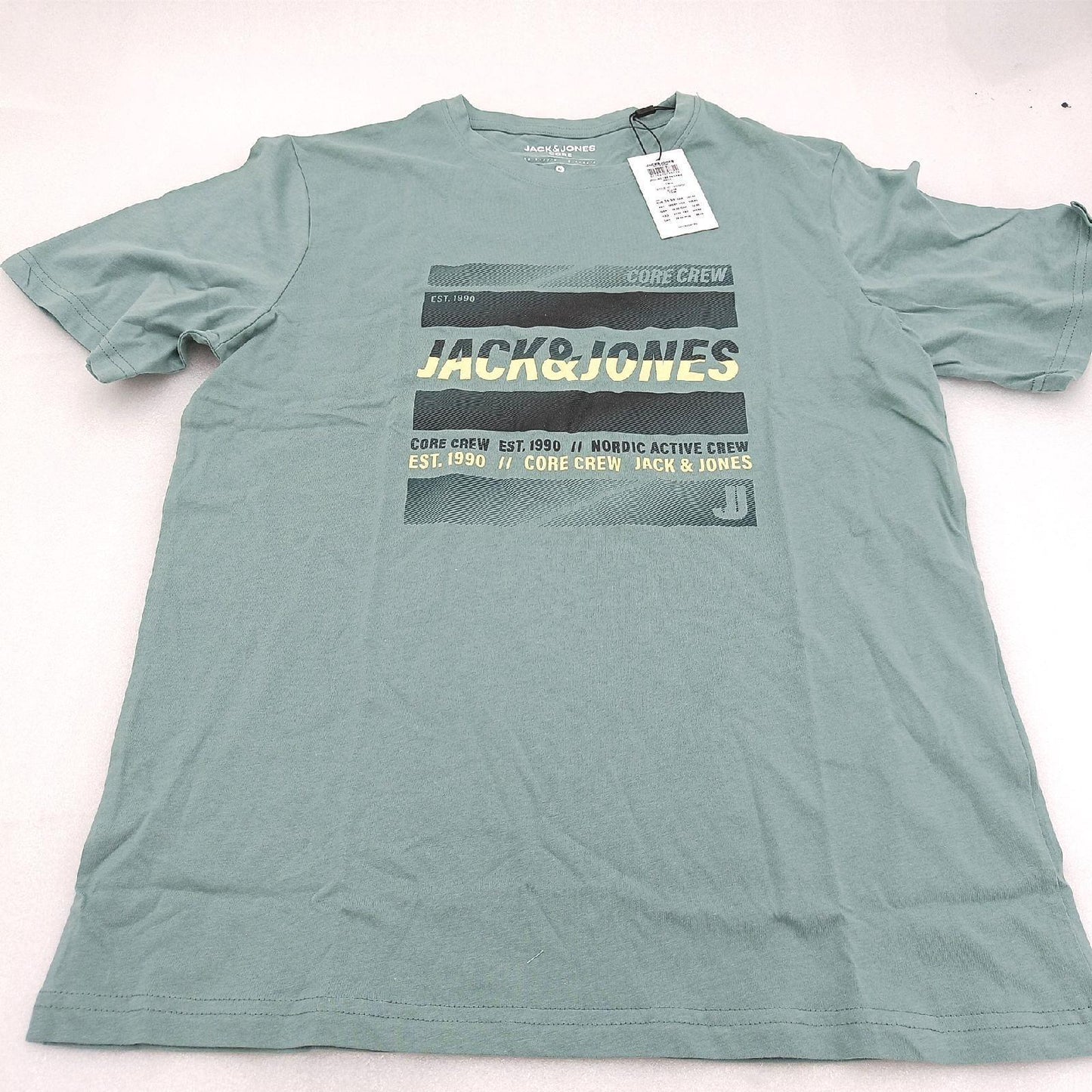 JACK & JONES Men's JCOARC Tee SS Crew Neck T-Shirt, Trellis, M
