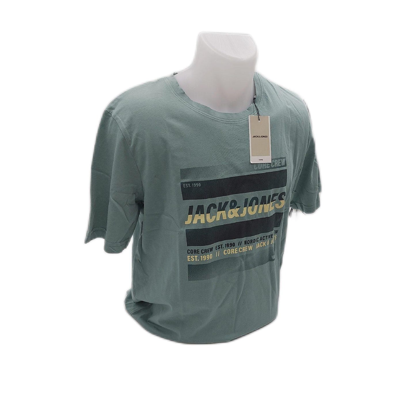 JACK & JONES Men's JCOARC Tee SS Crew Neck T-Shirt, Trellis, M