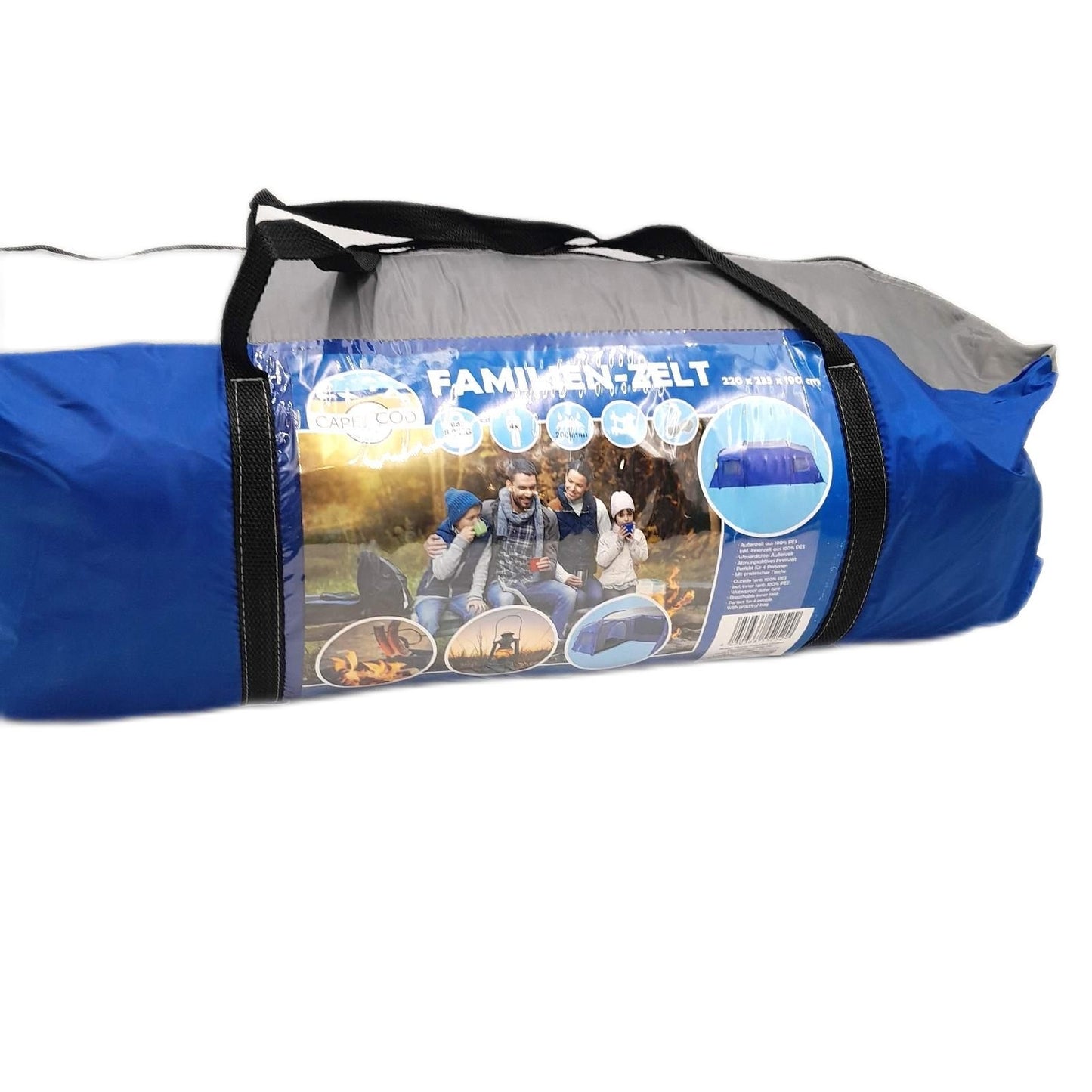 Zelt Camping Ausrüstung 450 x 210 x 170 cm für 4 Personen Familienurlaub