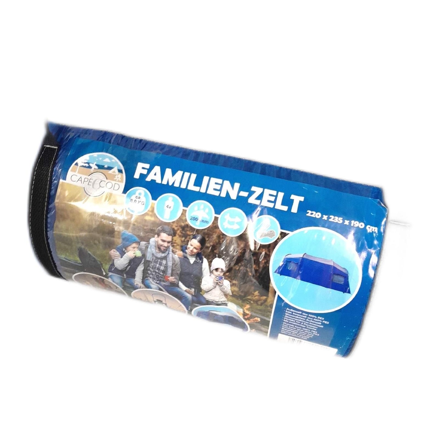 Zelt Camping Ausrüstung 450 x 210 x 170 cm für 4 Personen Familienurlaub