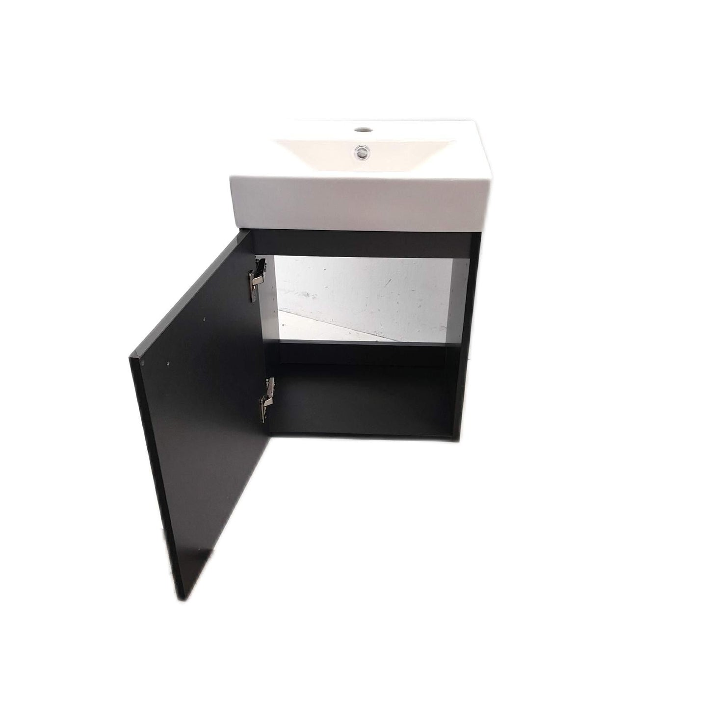 Badmöbel Set Badezimmer Möbel Anthrazit Hochglanz Kompakt Modern Platzsparend Tiny Badezimmer