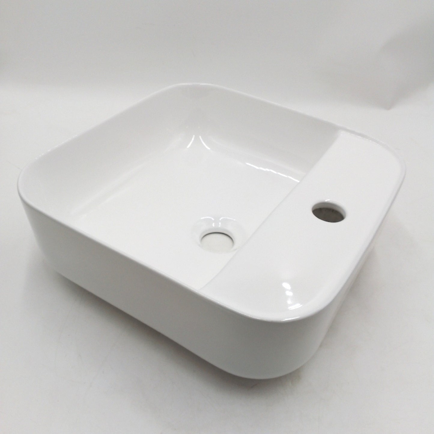 Riva Look Aufsatzwaschbecken Badmöbel Keramik Weiß Modernes Design 39