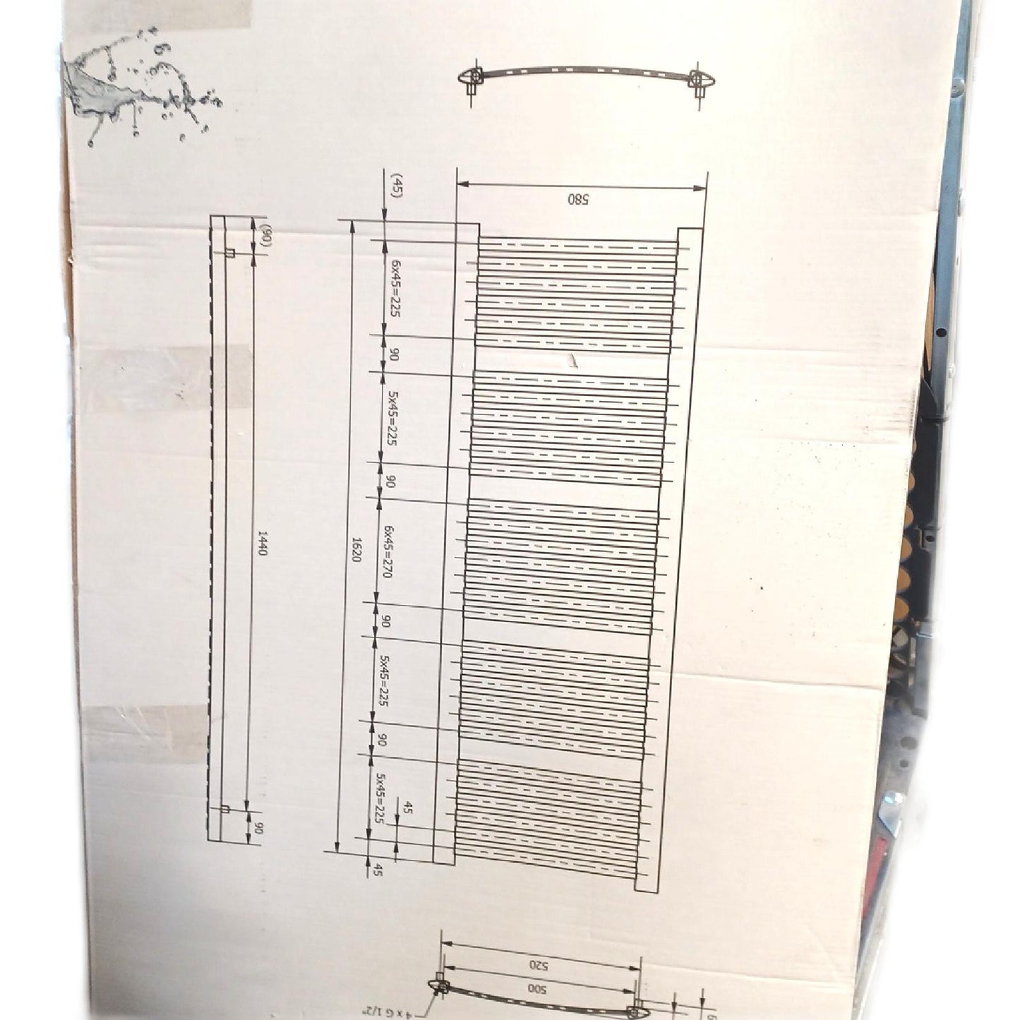 Camargue Badheizkörper Badezimmer Kastor 58 x 160 cm Weiß Heizkörper für
