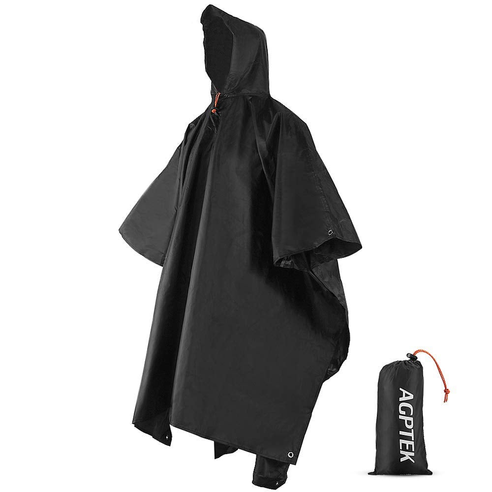 AGPTEK Regenponcho Wasserdichter Regenponcho mit Kapuze EVA Regencape Regenbekleidung