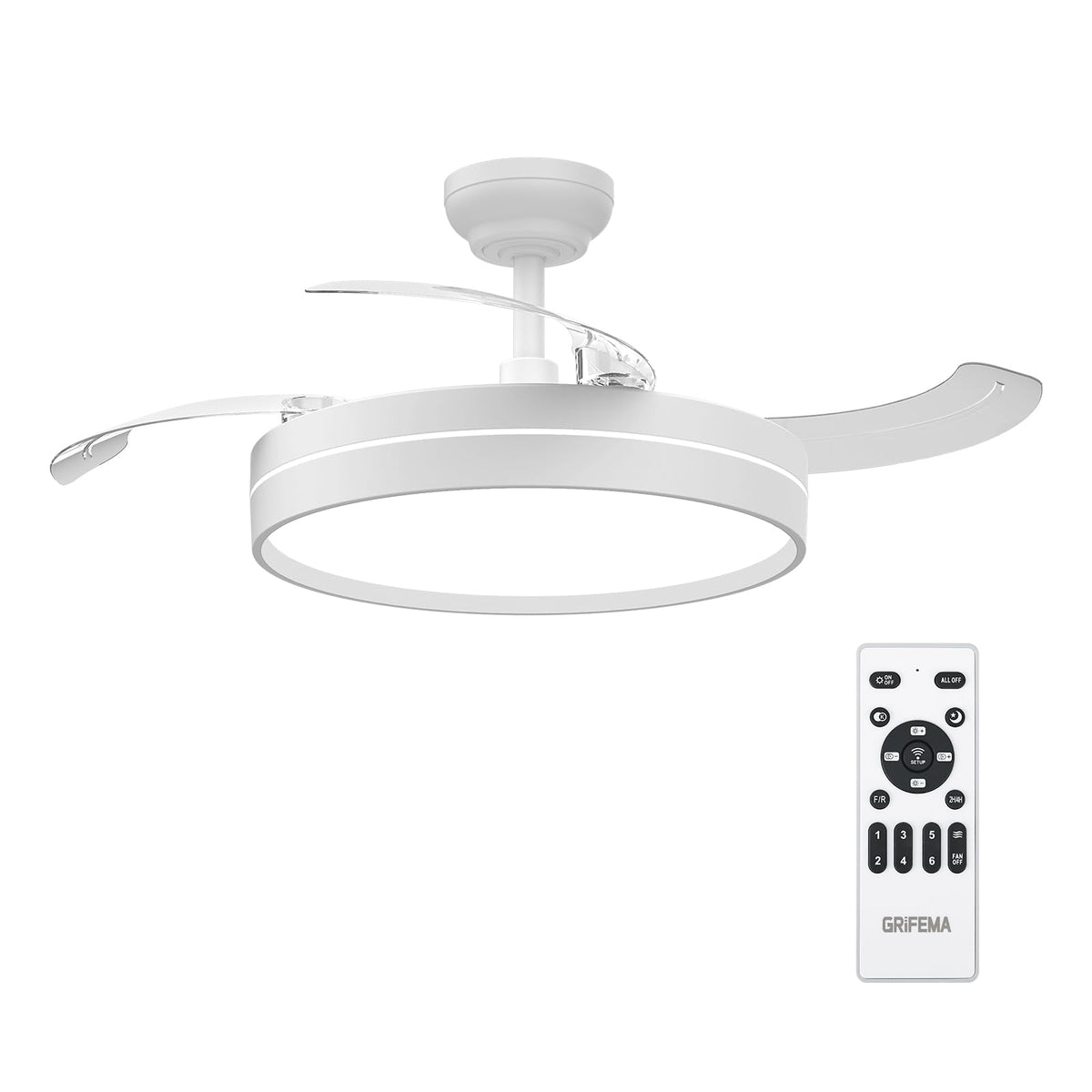 GRIFEMA Deckenventilator Lampe mit Fernbedienung Deckenleuchte Ceiling Lighting