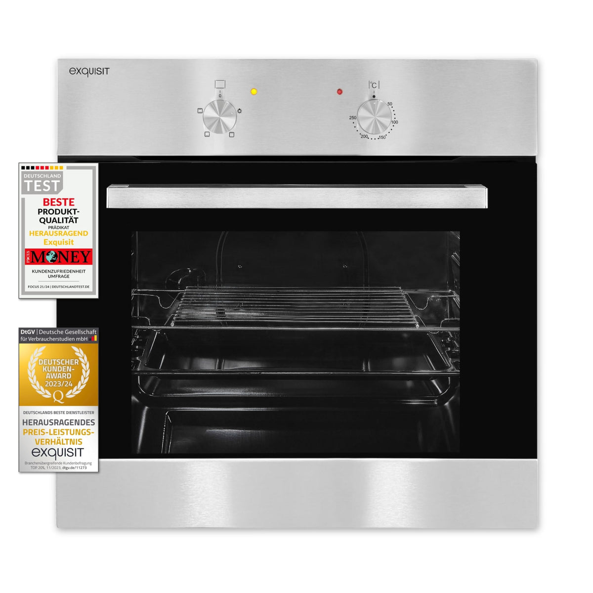 EXQUISIT Einbaubackofen EBE 555-1.1, 60cm, edelstahl
