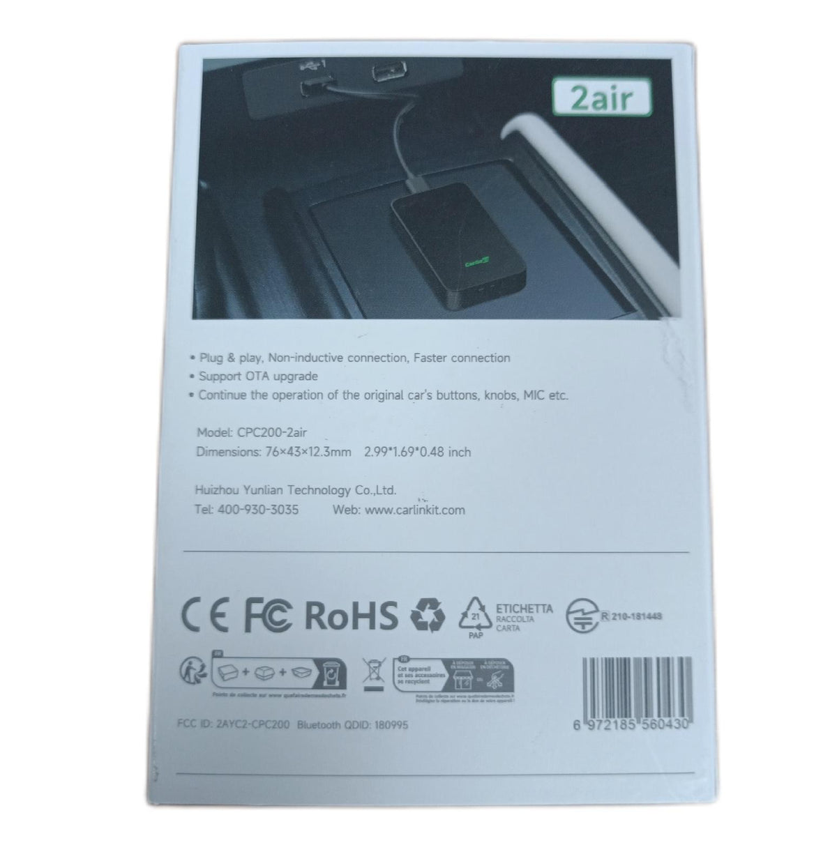 Carlinkit 2AIR Wireless Adapter
Plug n Play CPC200-2air OTA fähig