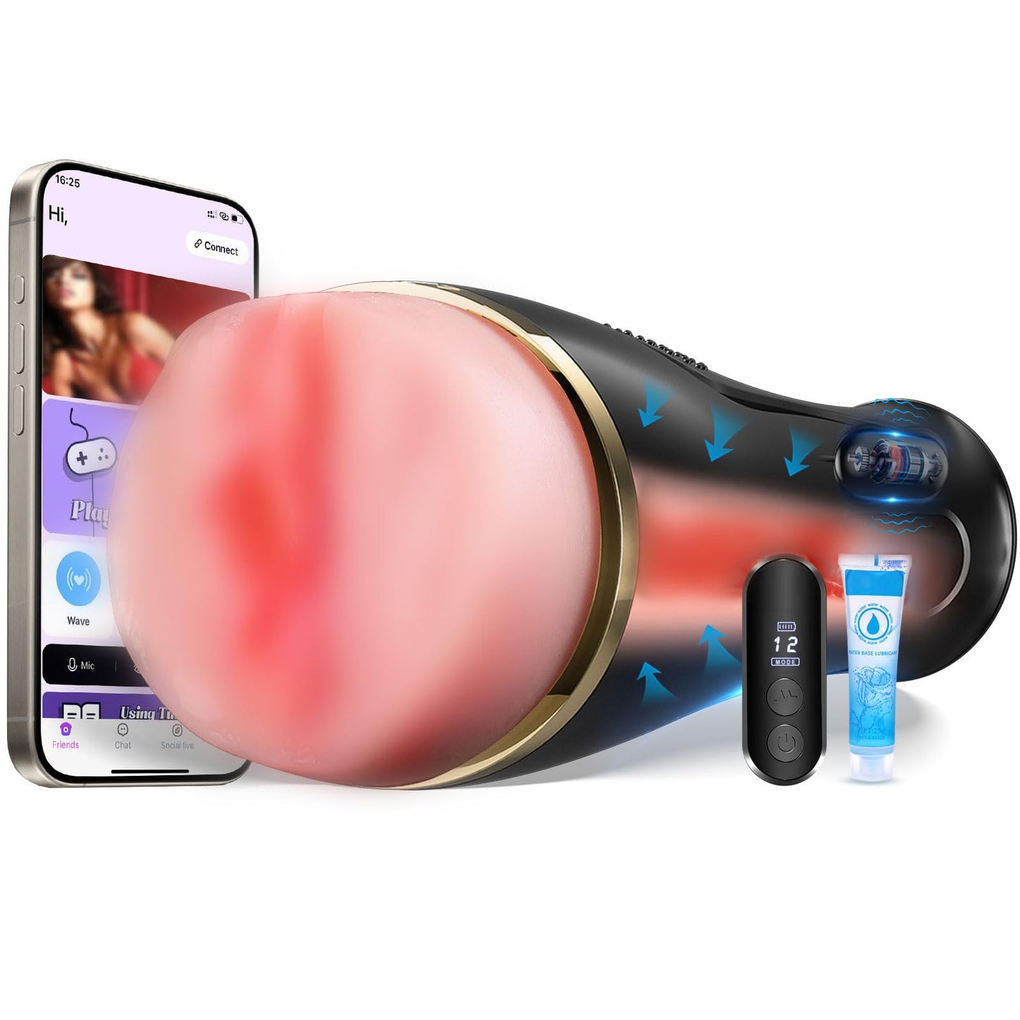 Elektrischer Masturbator Cup Männermassagegerät 75cm Intimes Vergnügen