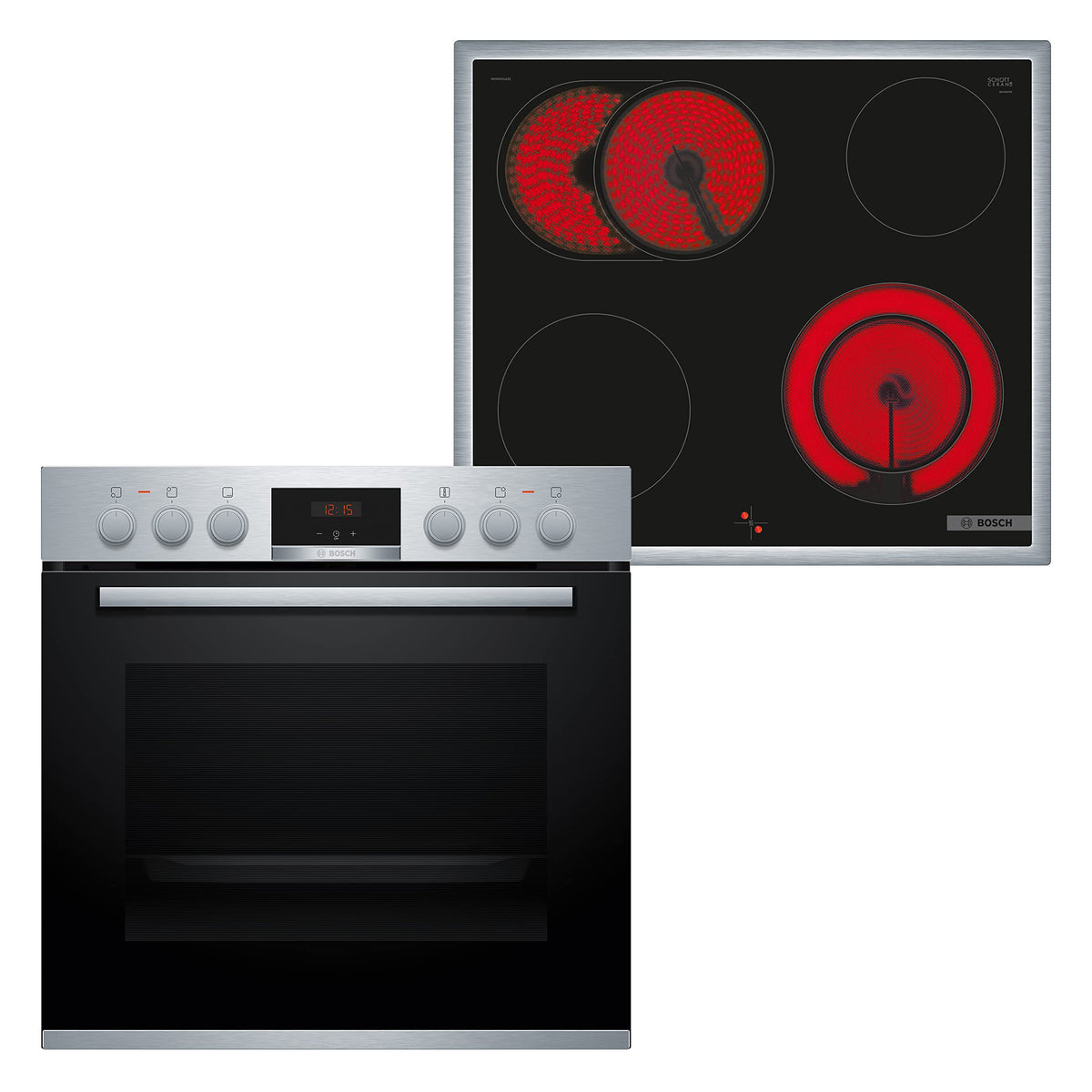 BOSCH Elektro-Herd-Set HND671LS66, 59,4 cm, edelstahl