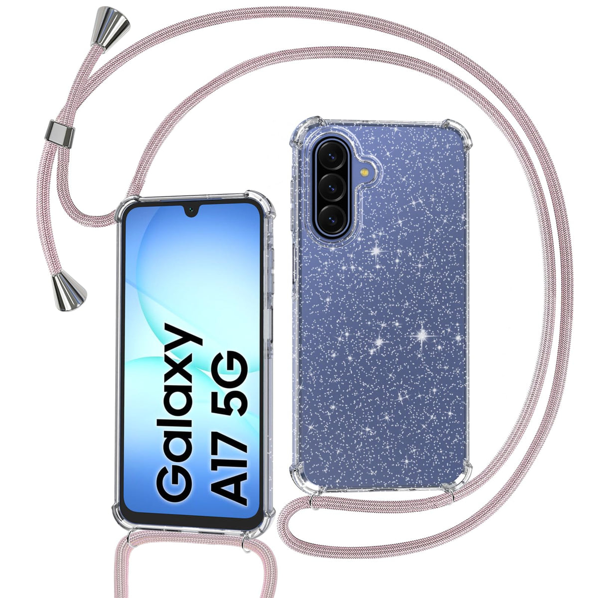 Tikgue Glitzer Schutzhülle mit Trageband für Samsung Galaxy A35 5G Handytasche