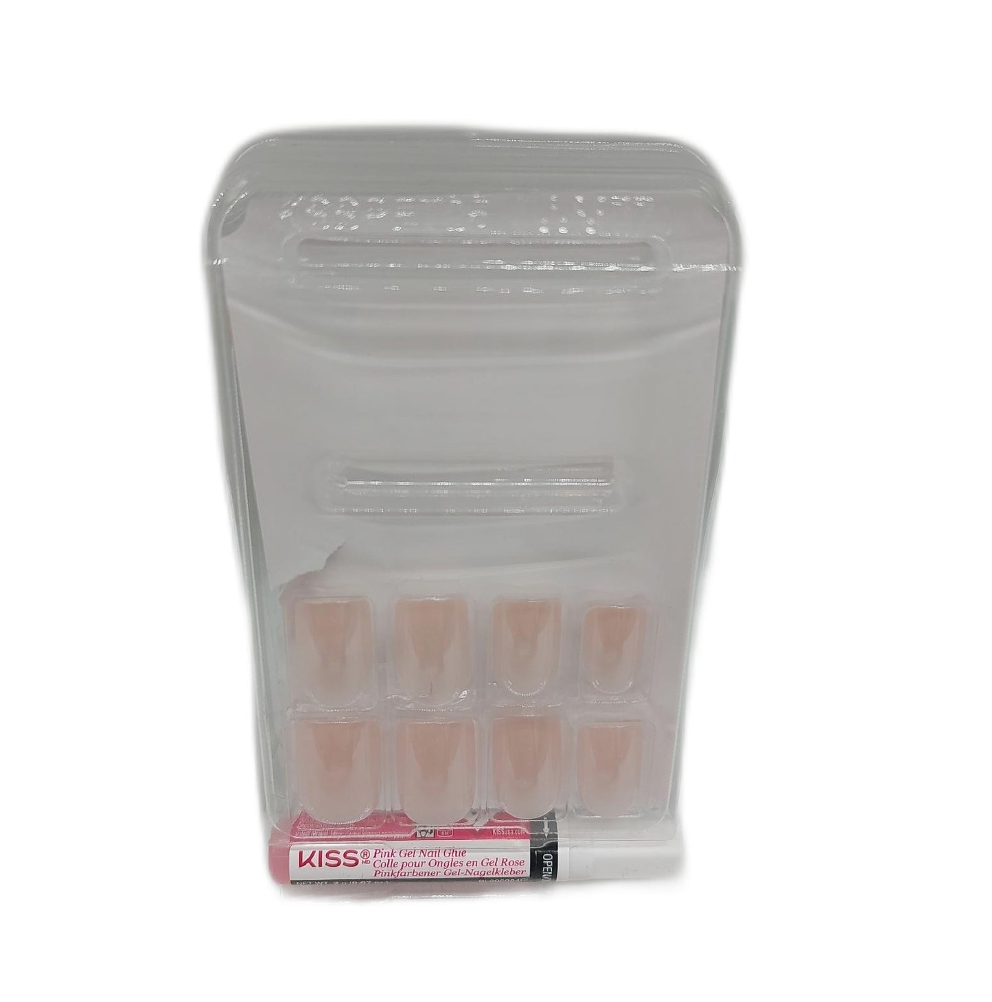 KISS Press On Nägel Kosmetik Intro Pink kurze Squoval Form DIY Set Nageldesign Zubehör