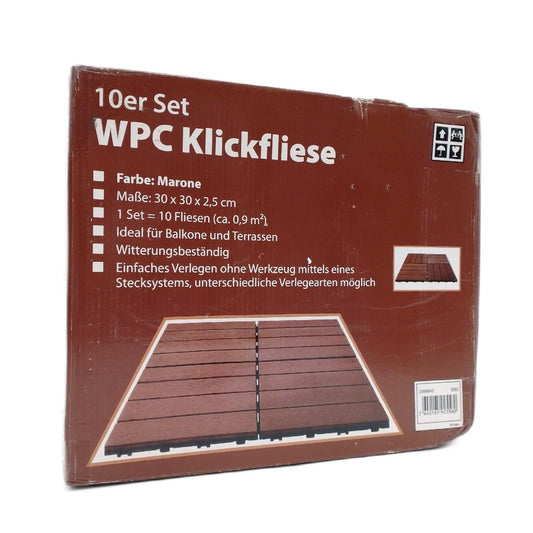 WPC-Klickfliese, Marone, 30 x 30 cm, 10 Stk.