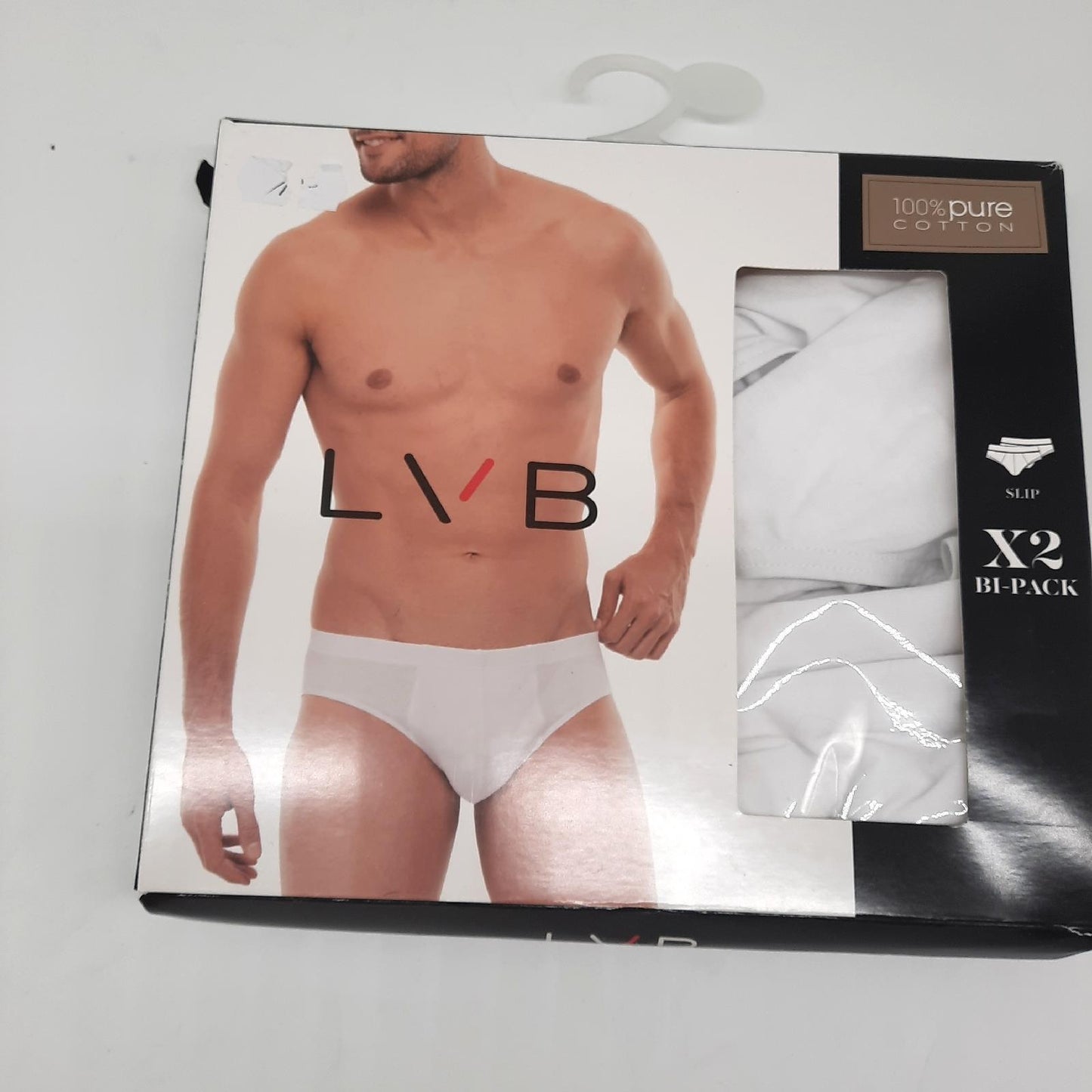 LVB Slip Unterwäsche Herren Baumwolle Bi pack x2 Weiß 3 S Komfort Alltag