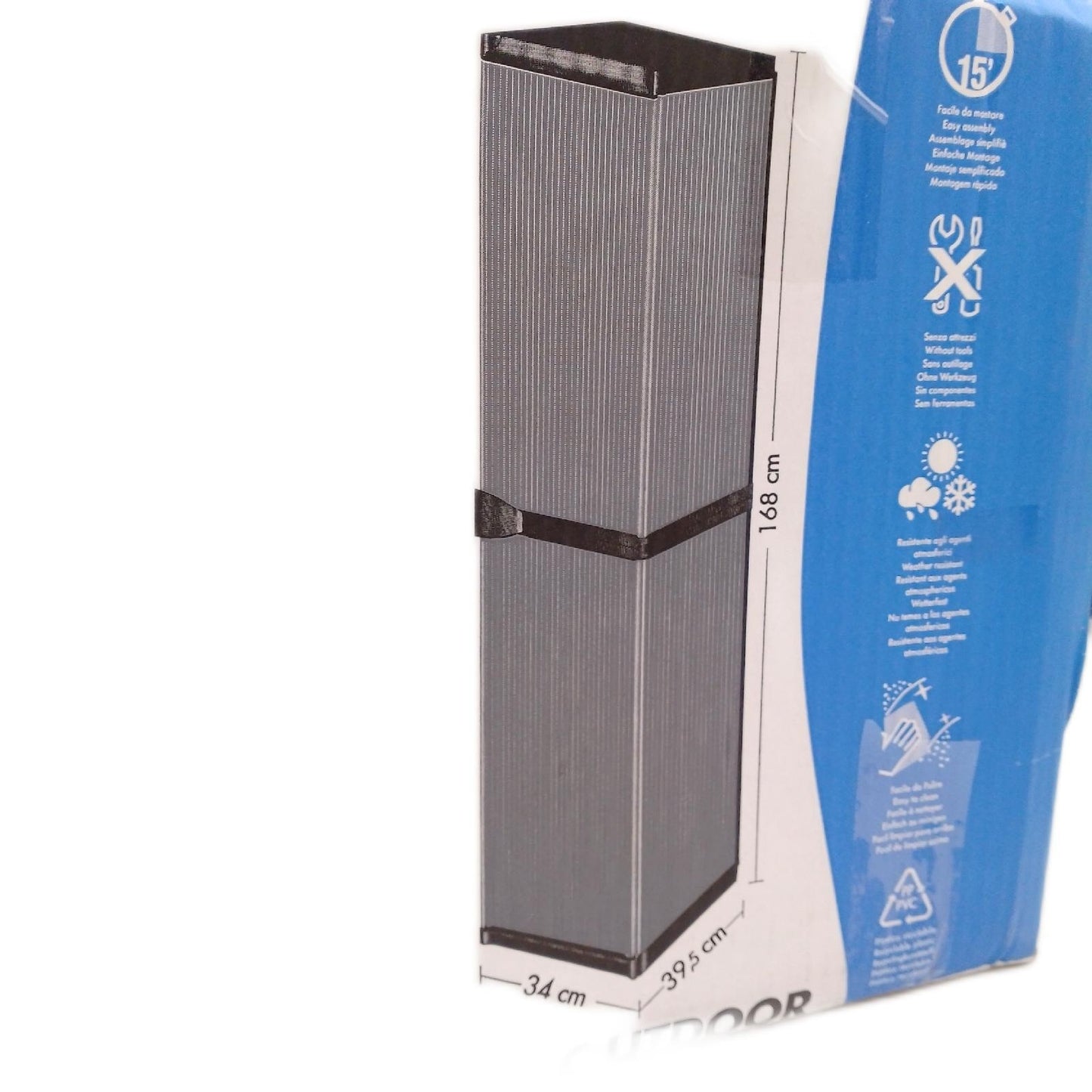 Kunststoffschrank (L x B x H: 39,5 x 34 x 168 cm, Traglast: 25 kg/Boden)